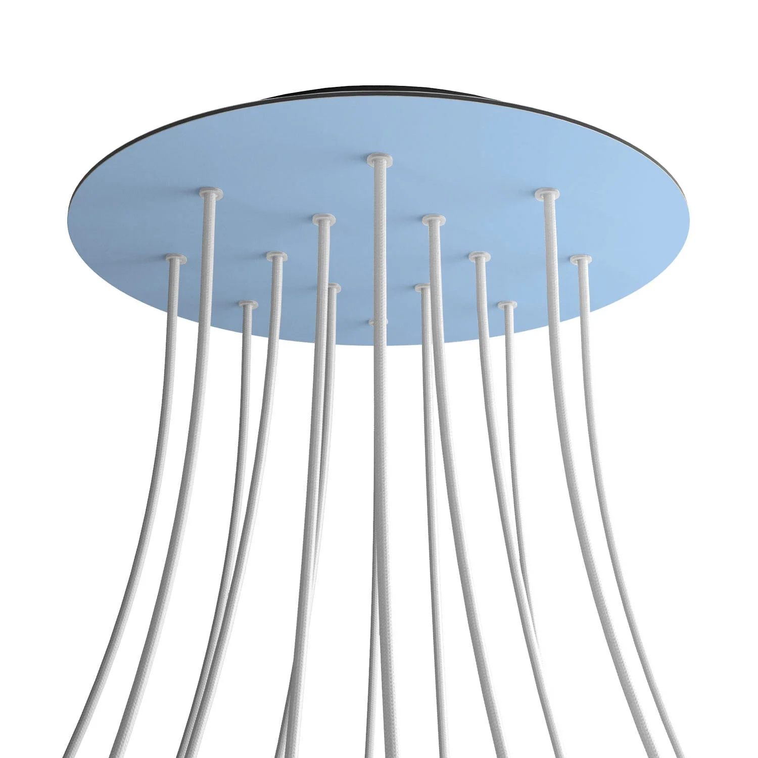 XXL Rose-One round ceiling rose, diameter 400 mm with 14 holes and 4 side holes - Powder blue - Image 8