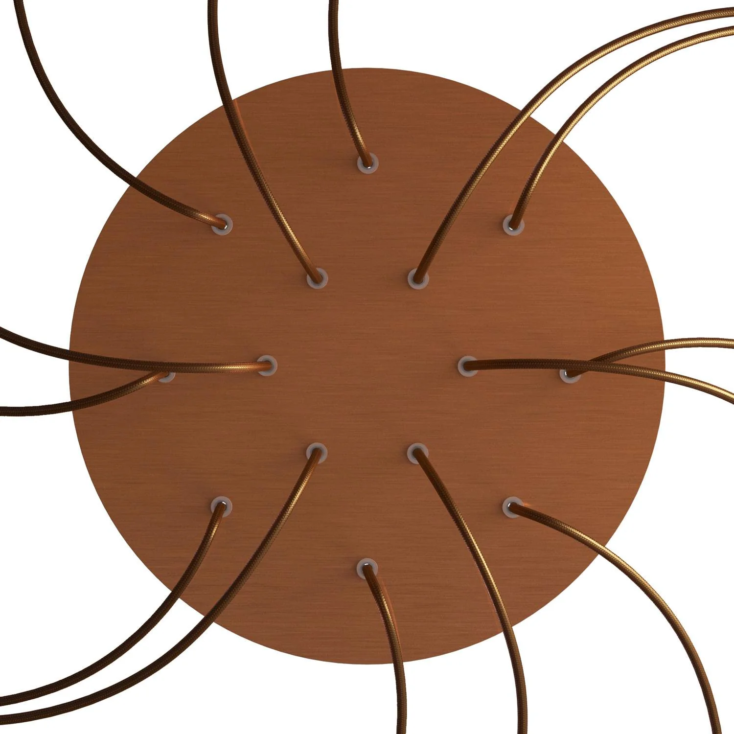 XXL Rose-One round ceiling rose, diameter 400 mm with 14 holes and 4 side holes – Satin copper Dibond - Image 2