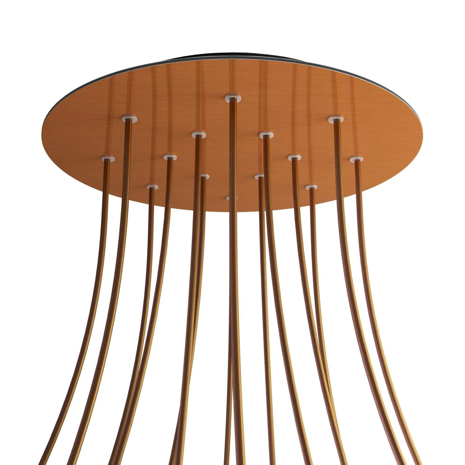 XXL Rose-One round ceiling rose, diameter 400 mm with 14 holes and 4 side holes – Satin copper Dibond - Image 8