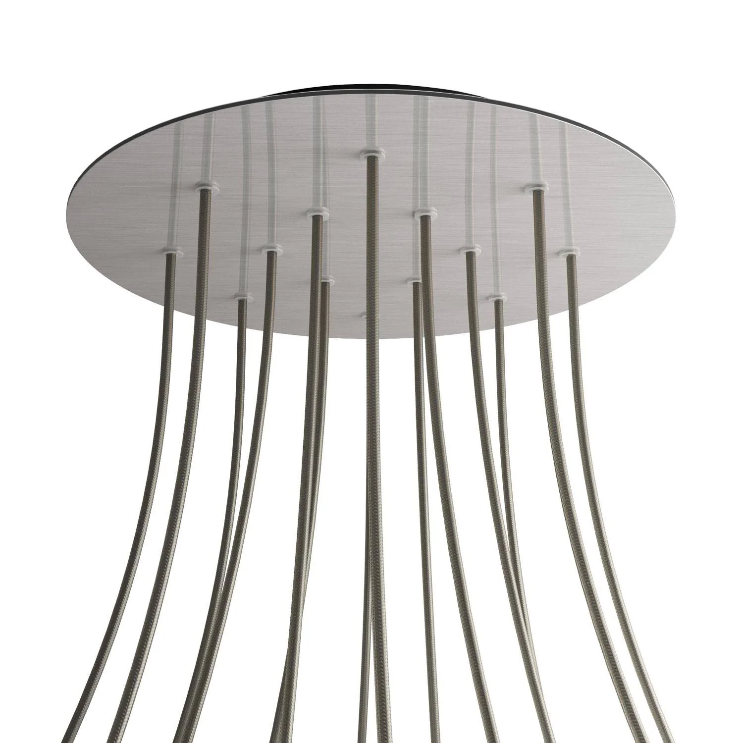 XXL Rose-One round ceiling rose, 400 mm diameter with 14 holes and 4 side holes - Satin steel Dibond - Image 8