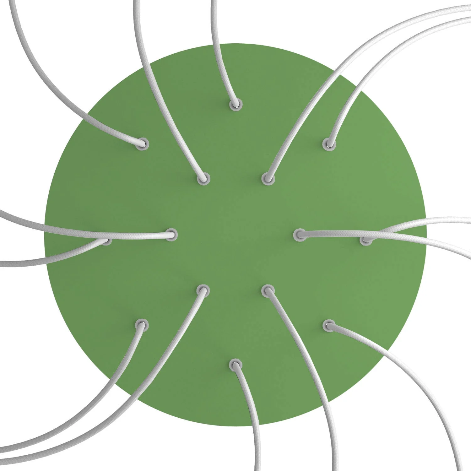 XXL ceiling rose Rose-One round, 400 mm diameter with 14 holes and 4 side holes - Meadow green - Image 2