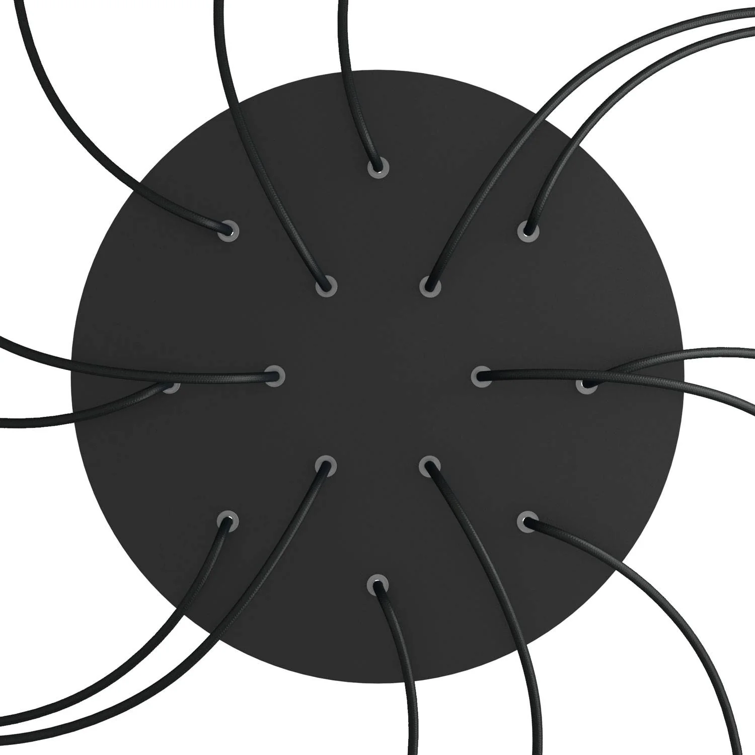 XXL Rose-One round ceiling rose, diameter 400 mm with 14 holes and 4 side holes - Matt black - Image 2