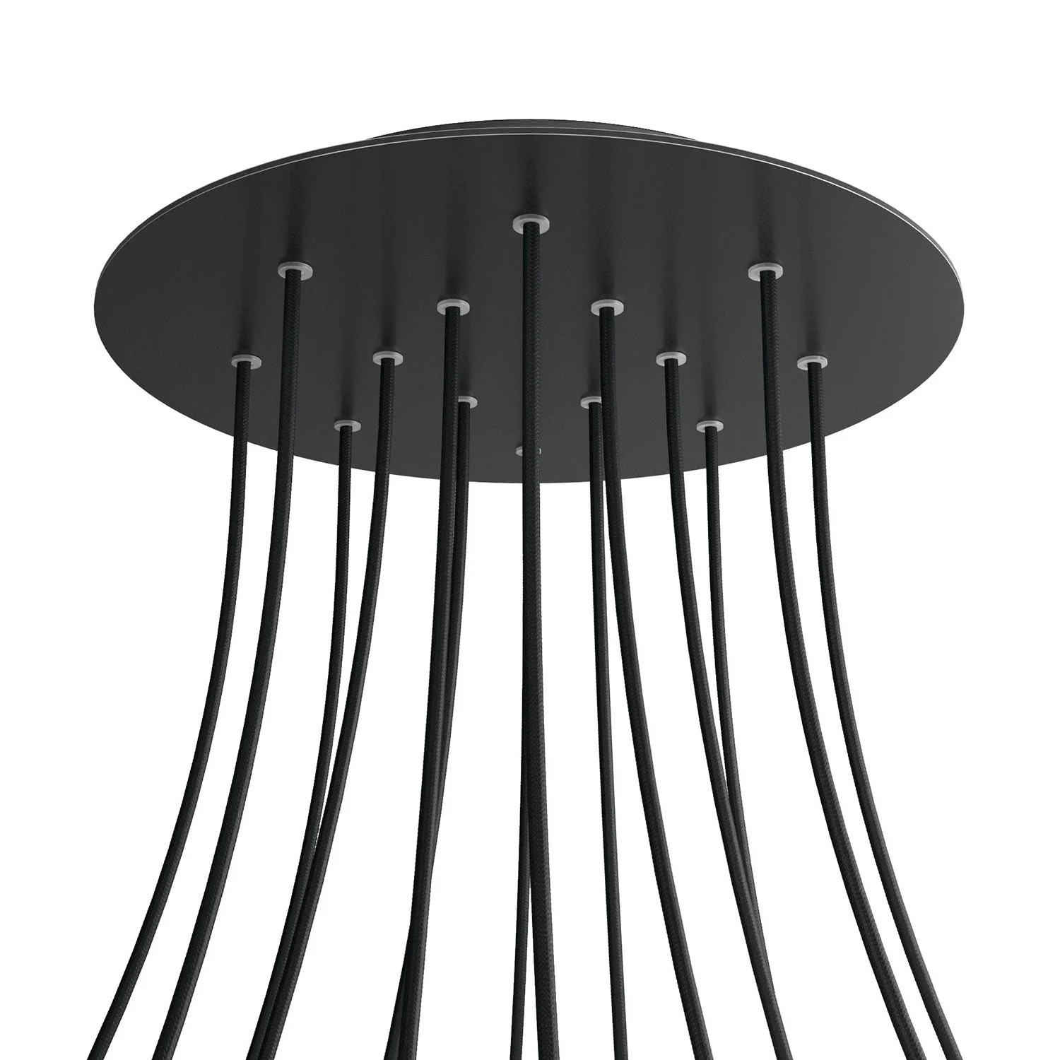 XXL Rose-One round ceiling rose, diameter 400 mm with 14 holes and 4 side holes - Matt black - Image 8