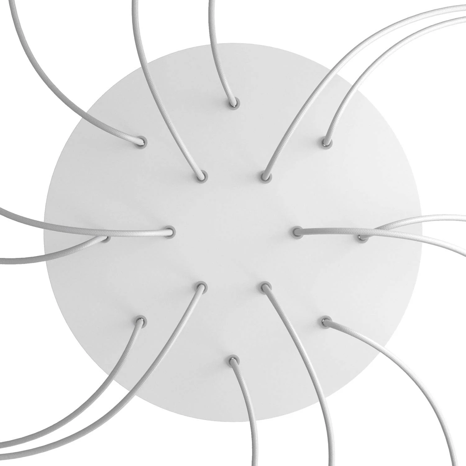 XXL Rose-One round ceiling rose, diameter 400 mm with 14 holes and 4 side holes - Matt white - Image 2