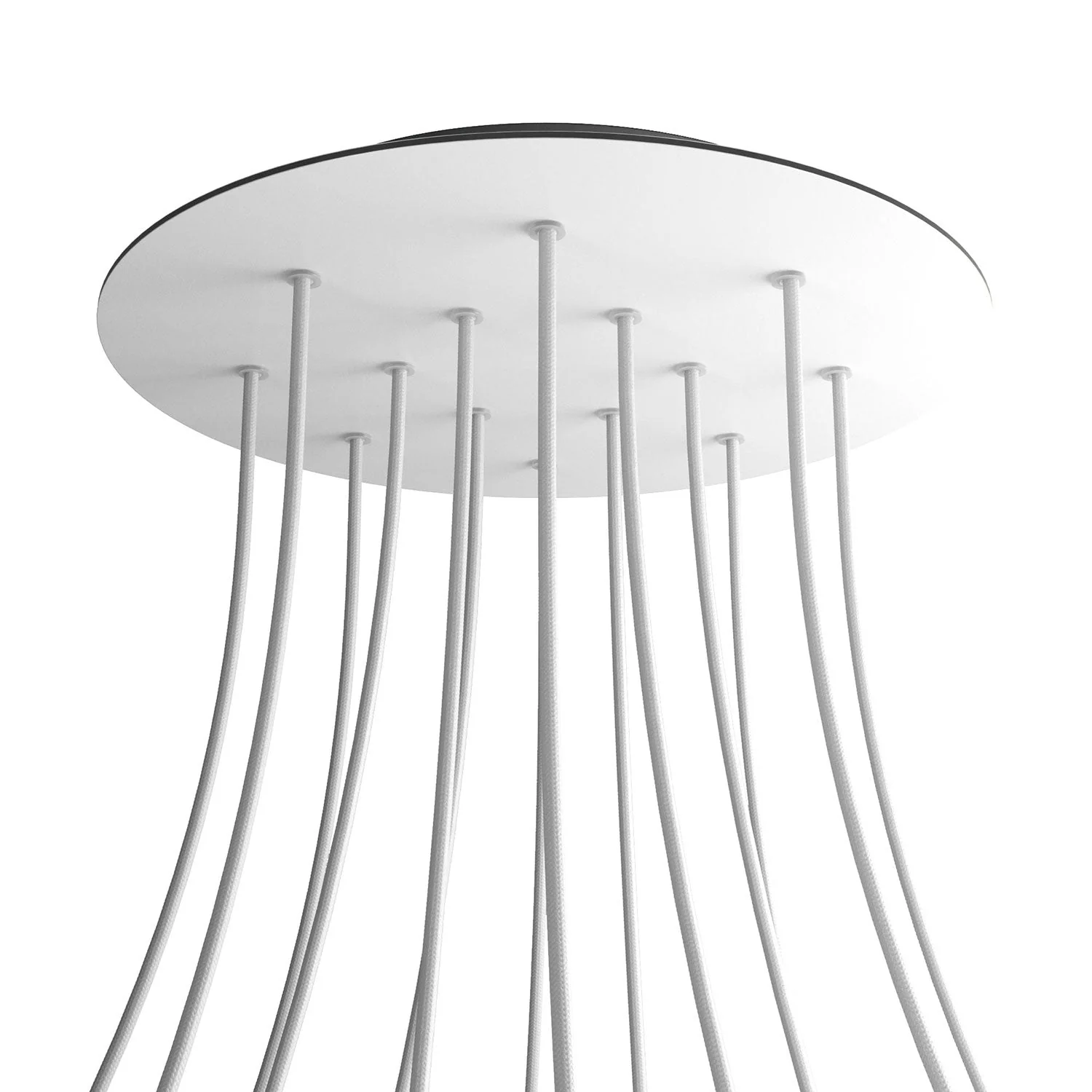 XXL Rose-One round ceiling rose, diameter 400 mm with 14 holes and 4 side holes - Matt white - Image 8