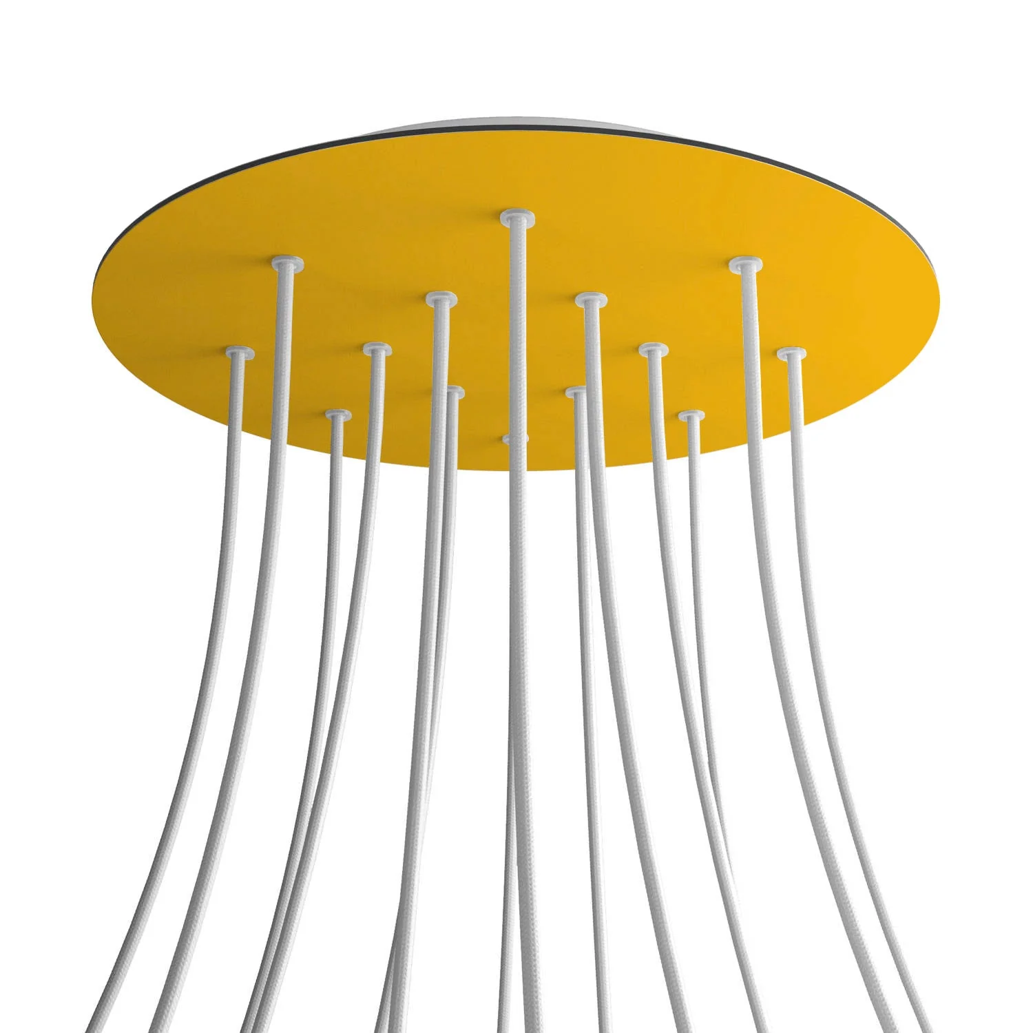XXL Rose-One round ceiling rose, 400 mm diameter with 14 holes and 4 side holes - Mustard