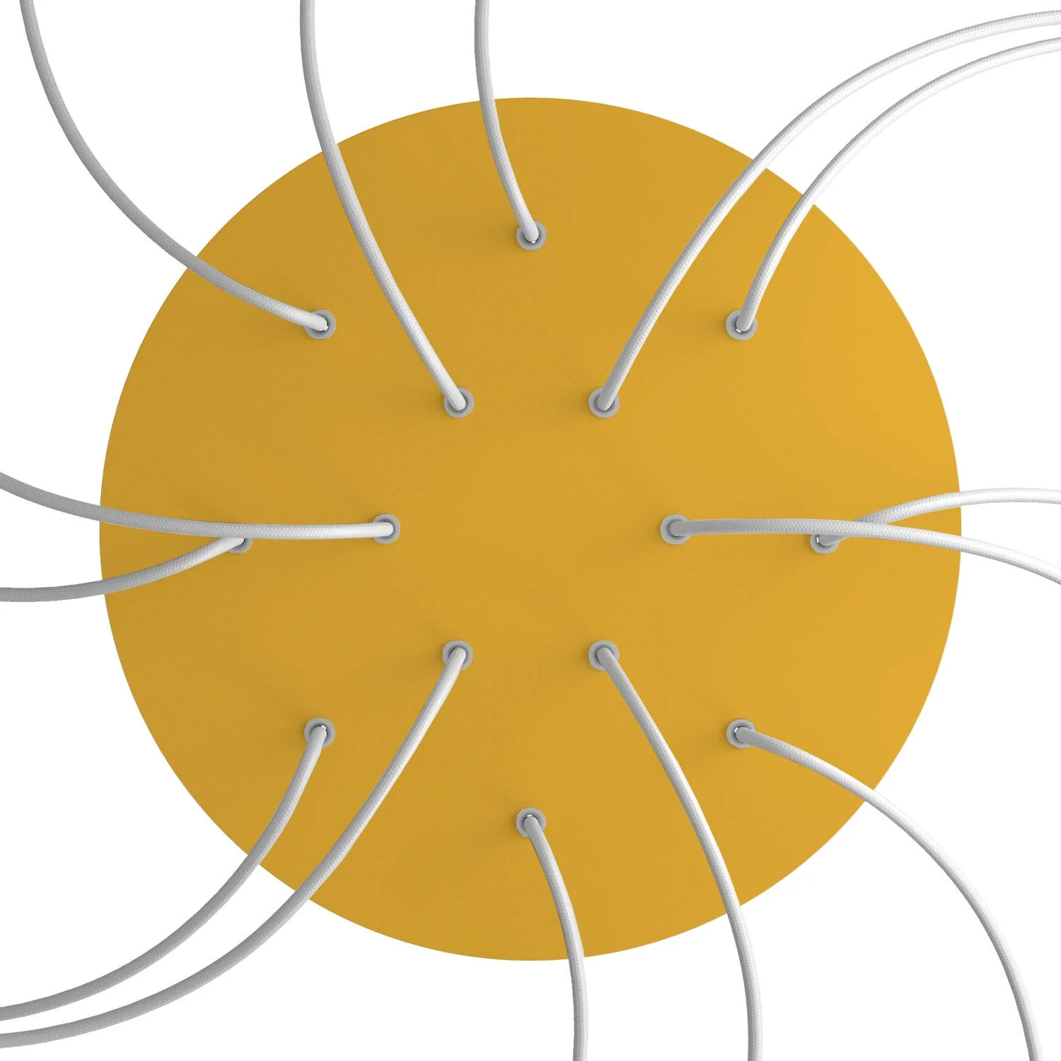 XXL Rose-One round ceiling rose, 400 mm diameter with 14 holes and 4 side holes - Mustard - Image 2