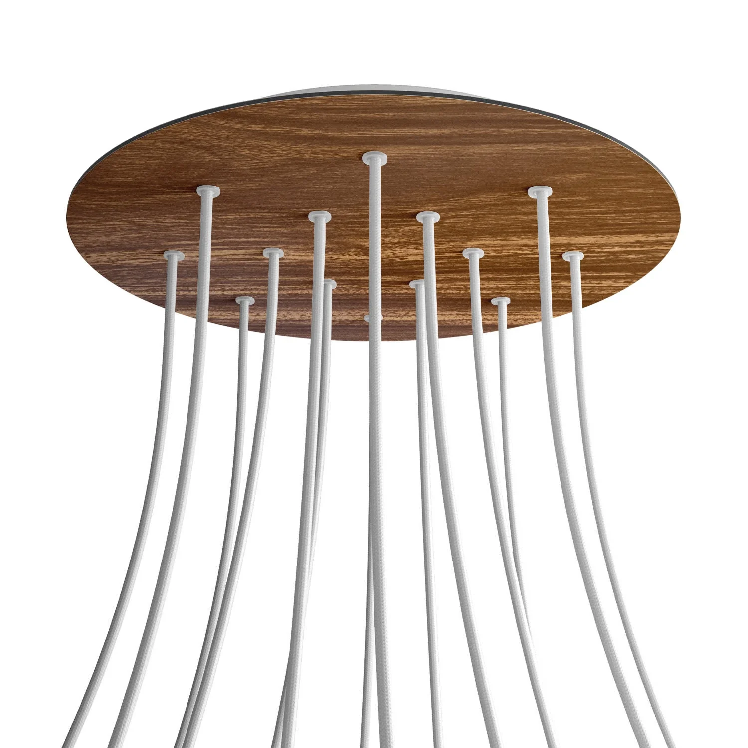 Ceiling rose XXL Rose-One round, diameter 400 mm with 14 holes and 4 side holes - Wood