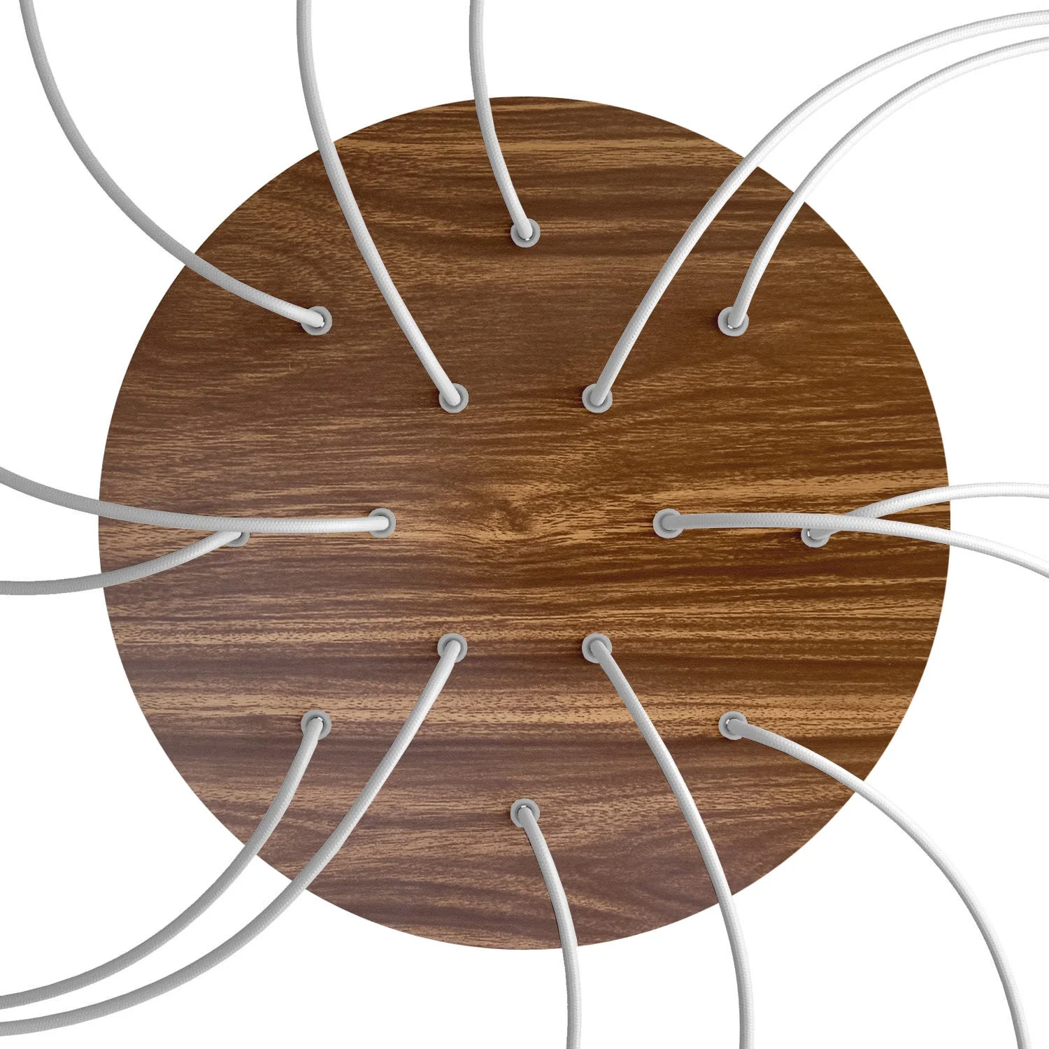 Ceiling rose XXL Rose-One round, diameter 400 mm with 14 holes and 4 side holes - Wood - Image 2