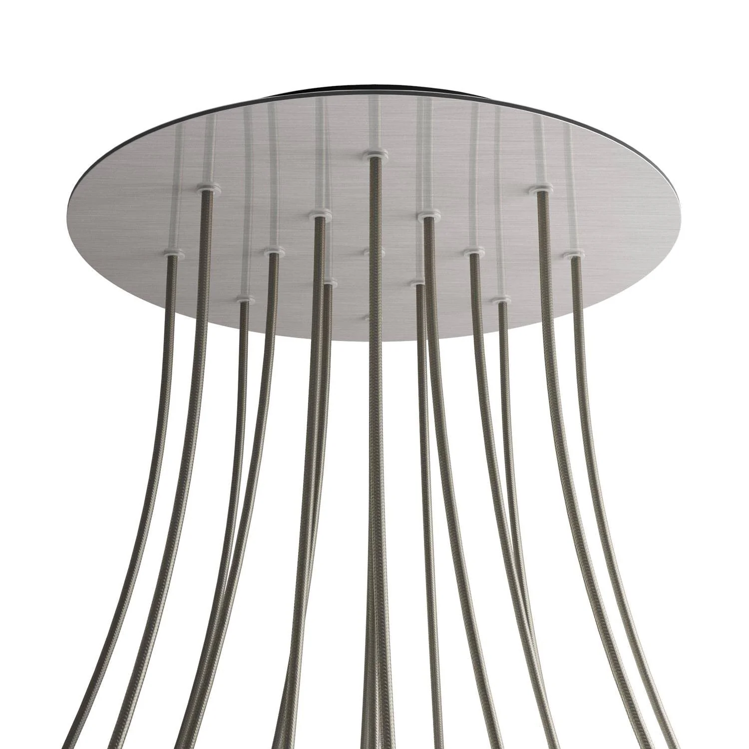 XXL Rose-One round ceiling rose, 400 mm diameter with 15 holes and 4 side holes - Satin steel Dibond - Image 8
