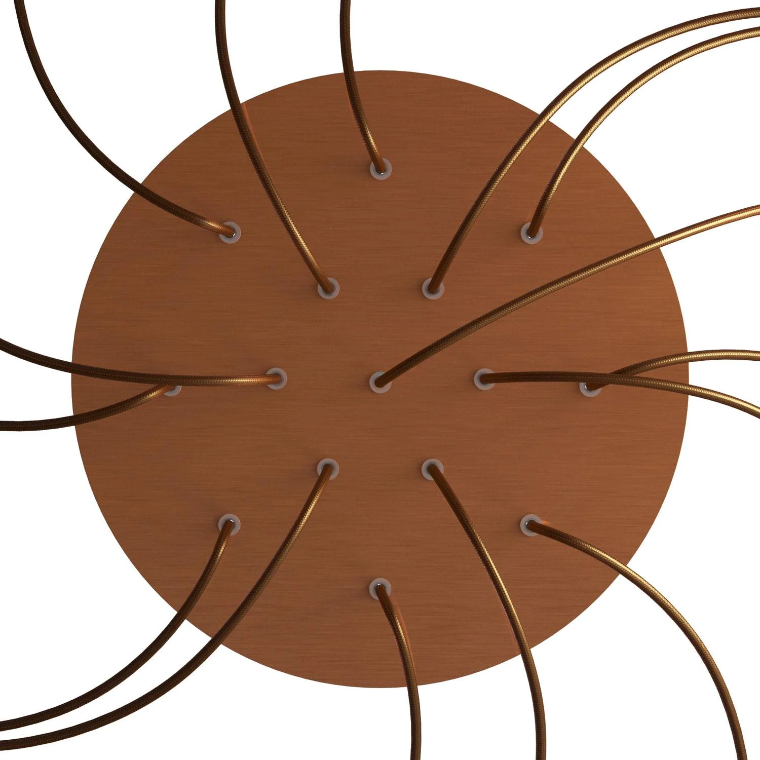 XXL Rose-One round ceiling rose, diameter 400 mm with 15 holes and 4 side holes – Satin copper Dibond - Image 2