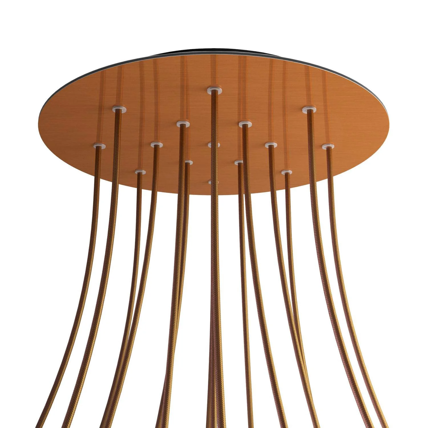 XXL Rose-One round ceiling rose, diameter 400 mm with 15 holes and 4 side holes – Satin copper Dibond - Image 8