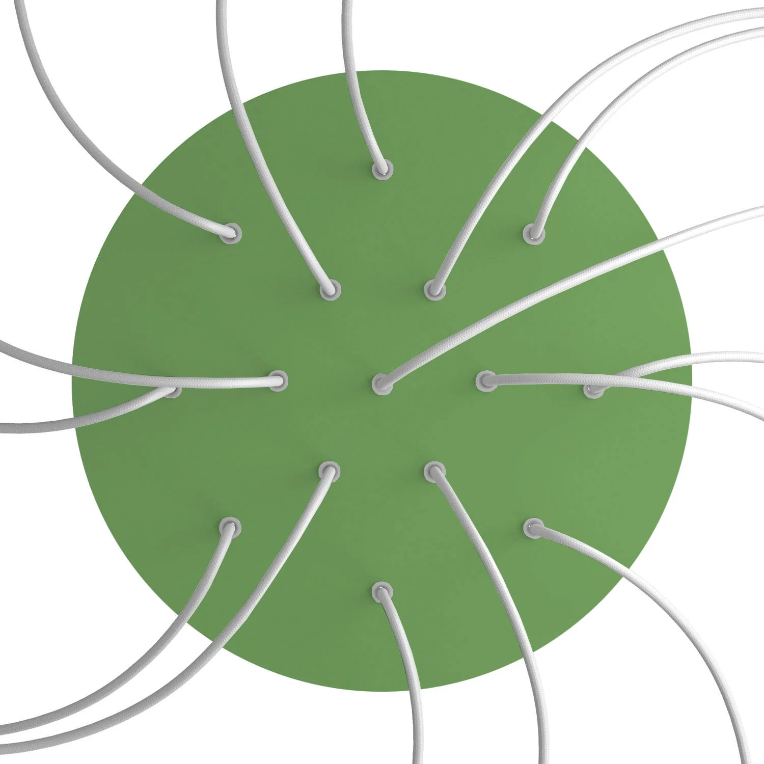 Ceiling rose XXL Rose-One round, 400 mm diameter with 15 holes and 4 side holes - Meadow green - Image 2