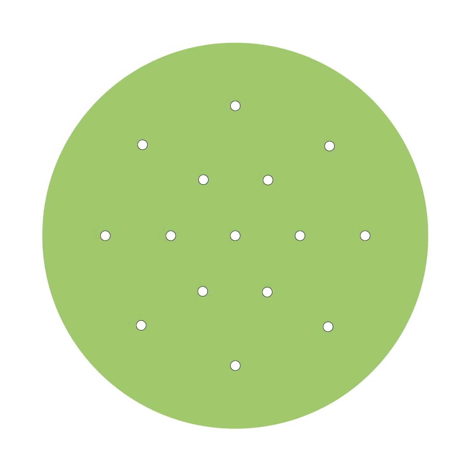 Ceiling rose XXL Rose-One round, 400 mm diameter with 15 holes and 4 side holes - Meadow green - Image 3