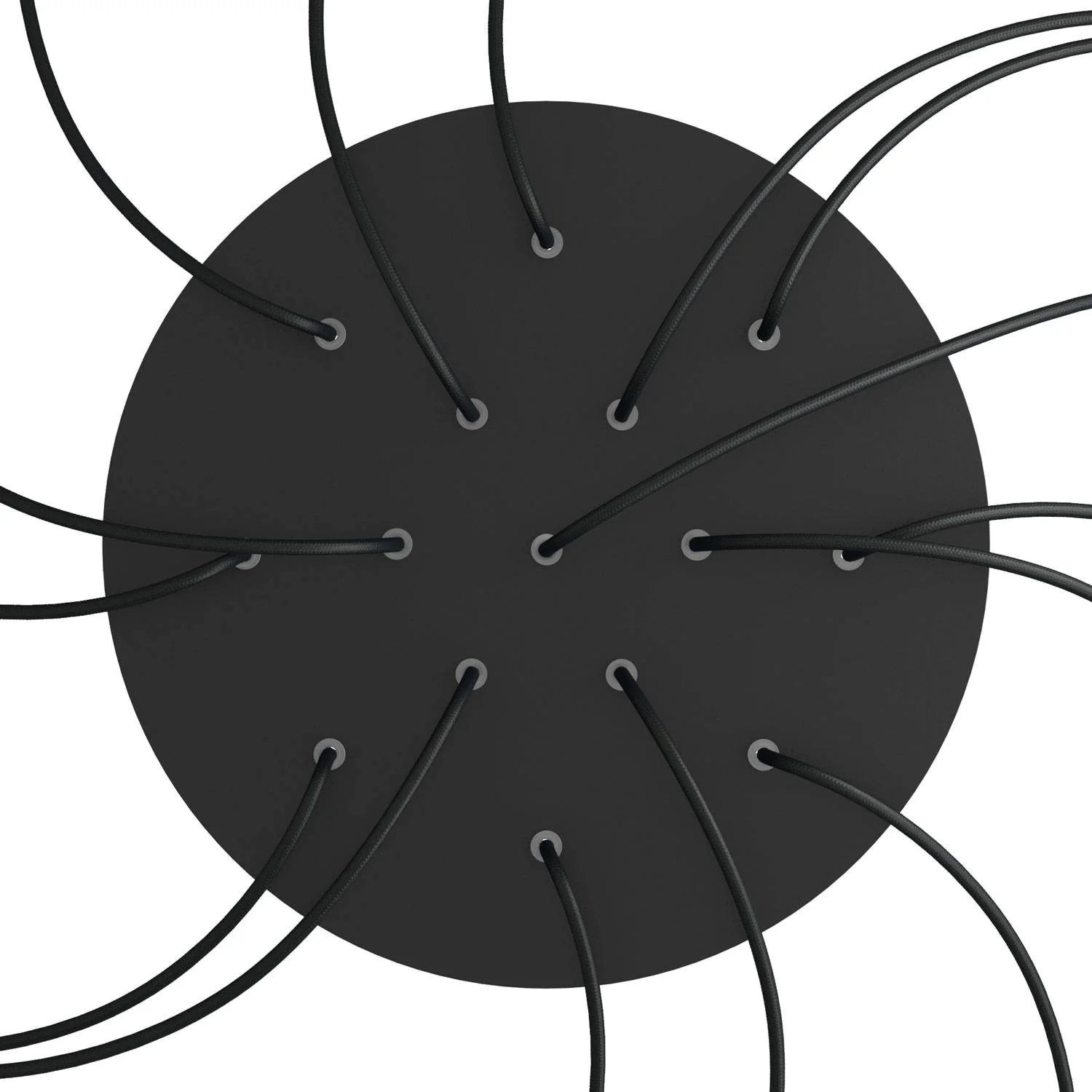 XXL Rose-One round ceiling rose, 400 mm diameter with 15 holes and 4 side holes - Matt black - Image 2