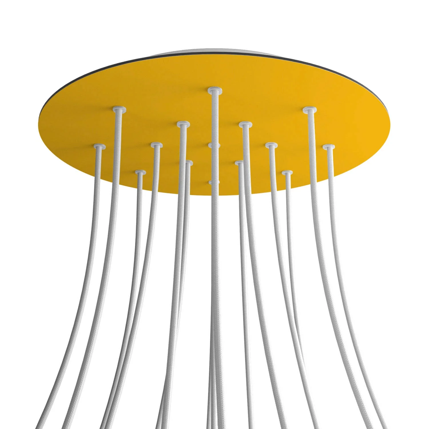 XXL Ceiling Rose Rose-One round, 400 mm diameter with 15 holes and 4 side holes - Mustard