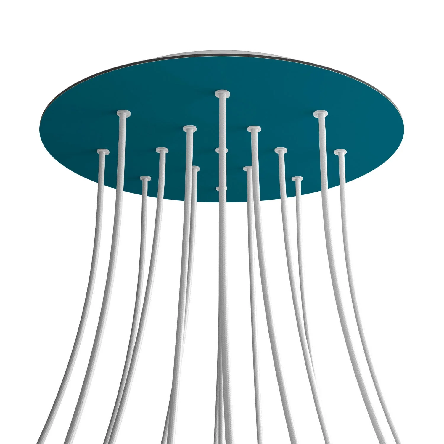 XXL Rose-One round ceiling rose, diameter 400 mm with 15 holes and 4 side holes - Petrol Blue