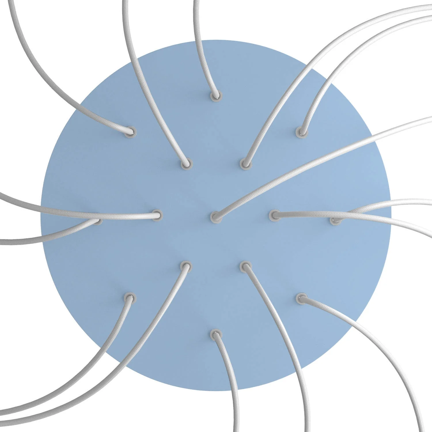 XXL Rose-One round ceiling rose, diameter 400 mm with 15 holes and 4 side holes - Powder blue - Image 2