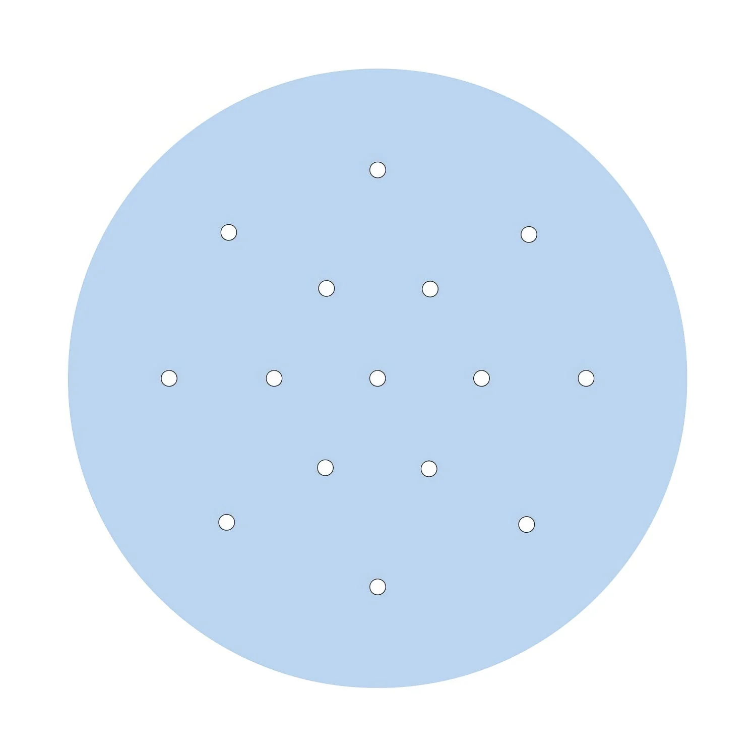 XXL Rose-One round ceiling rose, diameter 400 mm with 15 holes and 4 side holes - Powder blue - Image 3