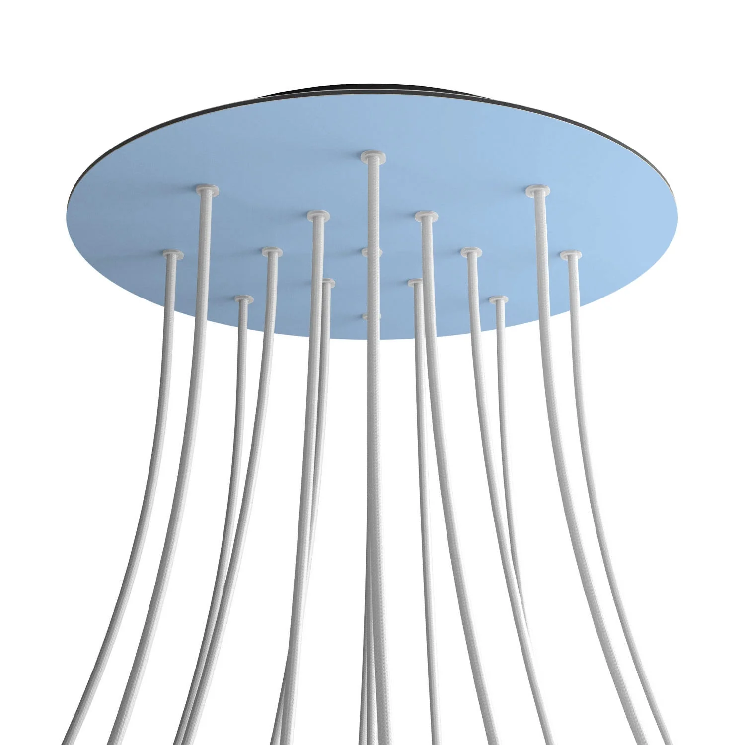 XXL Rose-One round ceiling rose, diameter 400 mm with 15 holes and 4 side holes - Powder blue - Image 8