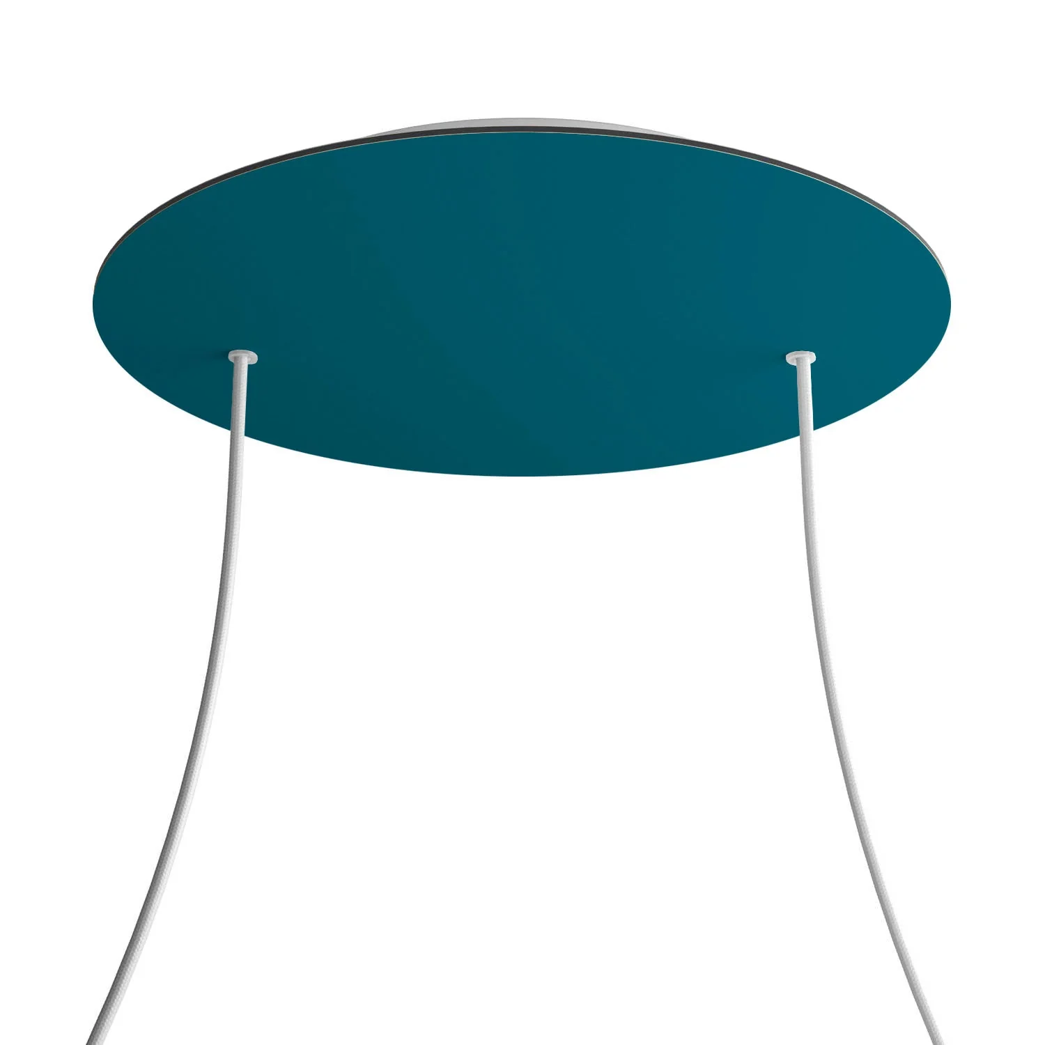 XXL Rose-One round ceiling rose, 400 mm diameter with 2 holes and 4 side holes – Petrol blue