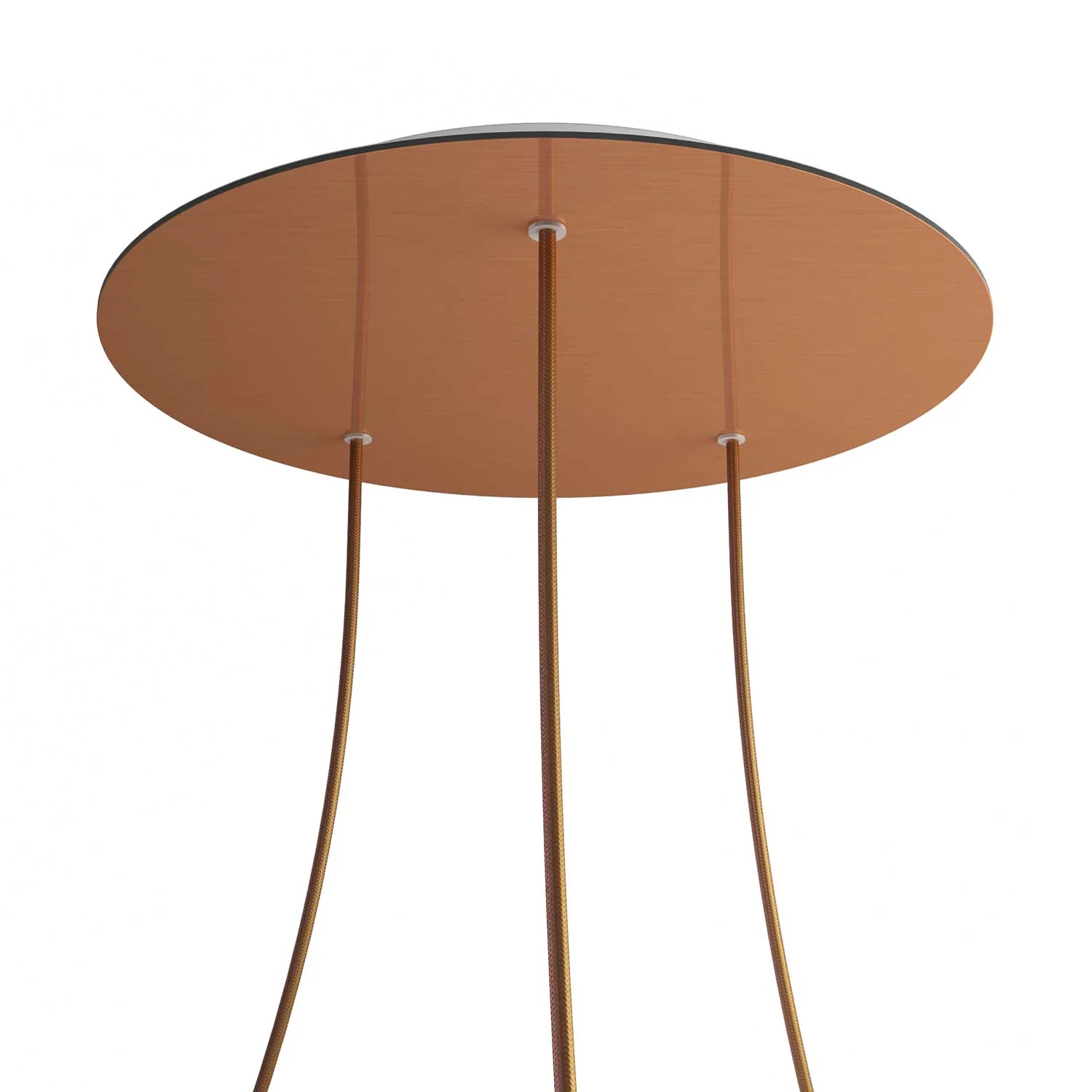 Ceiling rose XXL Rose-One round, diameter 400 mm with 3 holes and 4 side holes - Satin copper Dibond