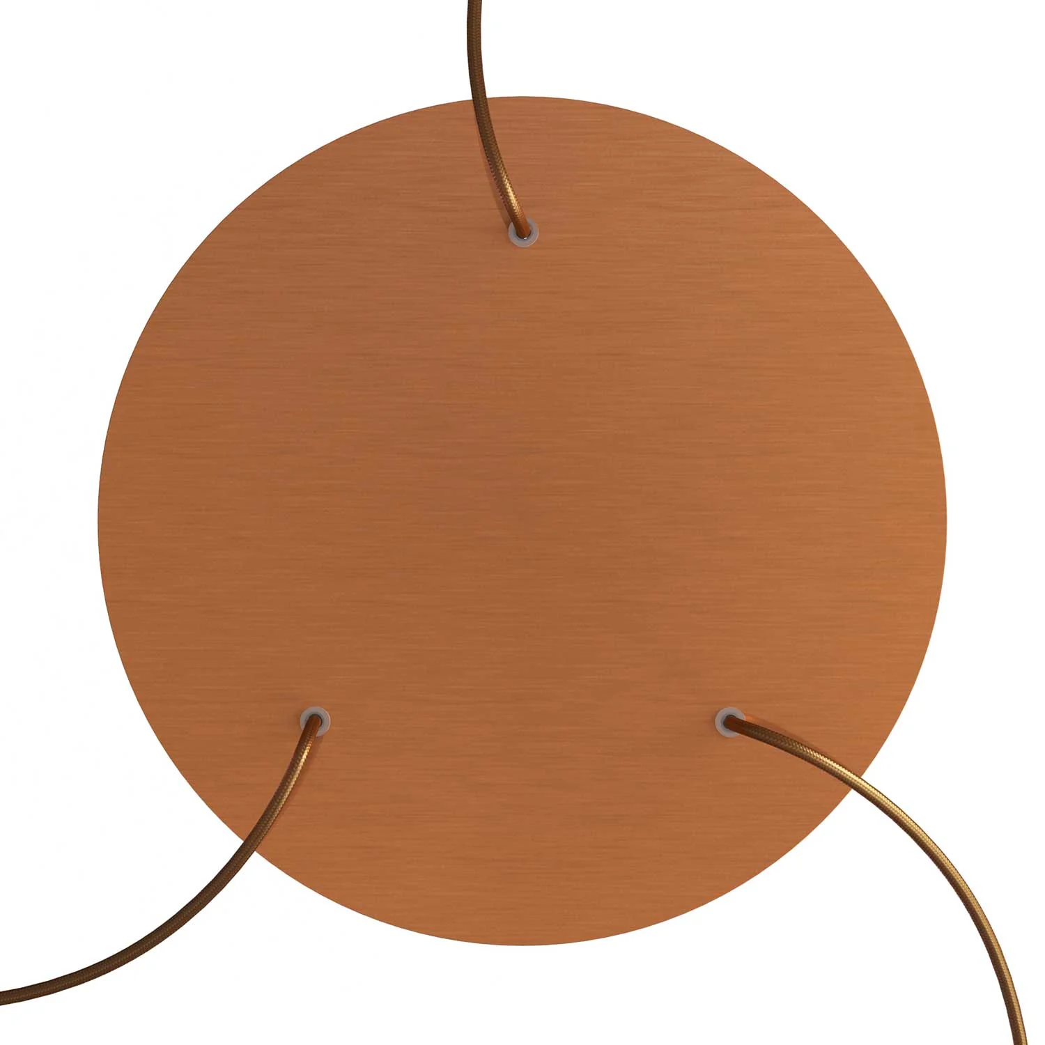 Ceiling rose XXL Rose-One round, diameter 400 mm with 3 holes and 4 side holes - Satin copper Dibond - Image 2