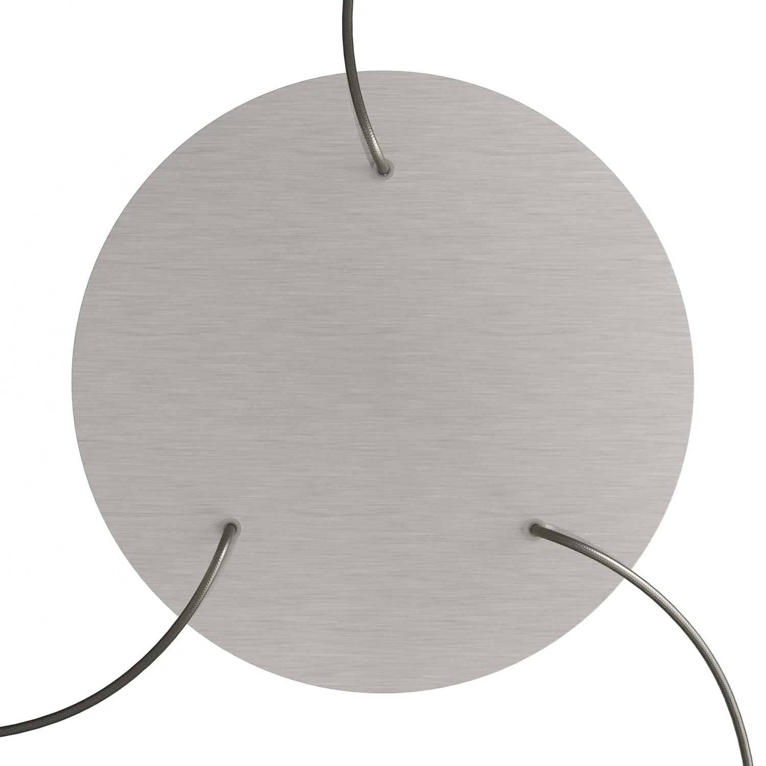 XXL round Ceiling rose Rose-One, 400 mm diameter with 3 holes and 4 side holes – Satin steel Dibond - Image 2