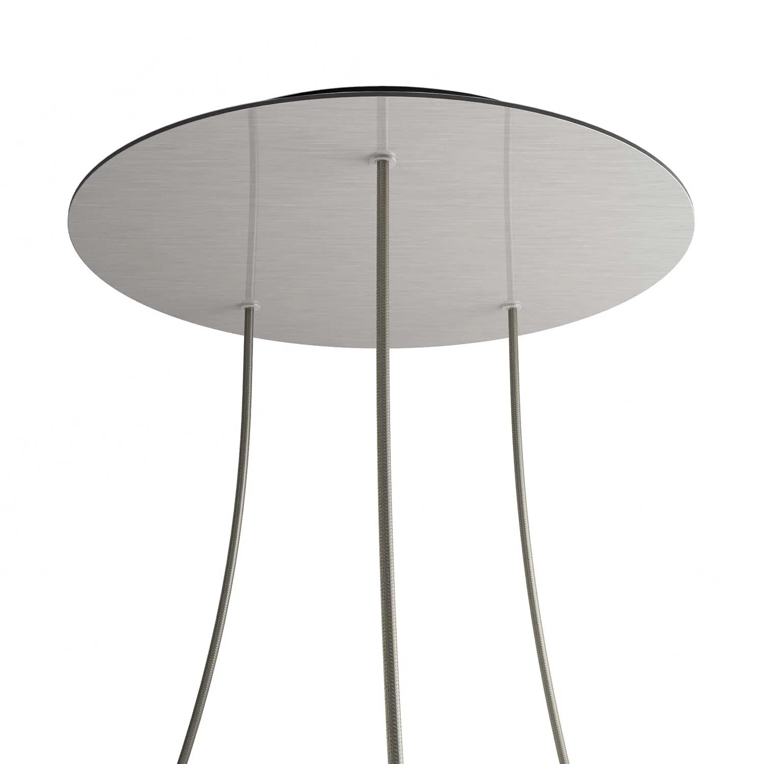 XXL round Ceiling rose Rose-One, 400 mm diameter with 3 holes and 4 side holes – Satin steel Dibond - Image 8