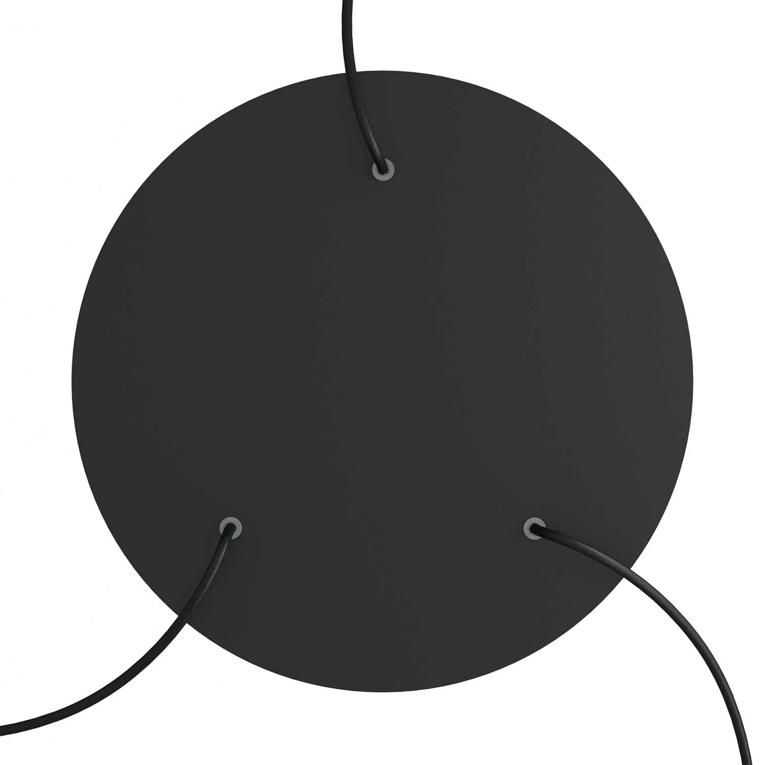 XXL Ceiling rose Rose-One round, diameter 400 mm with 3 holes and 4 side holes - Matt black - Image 2