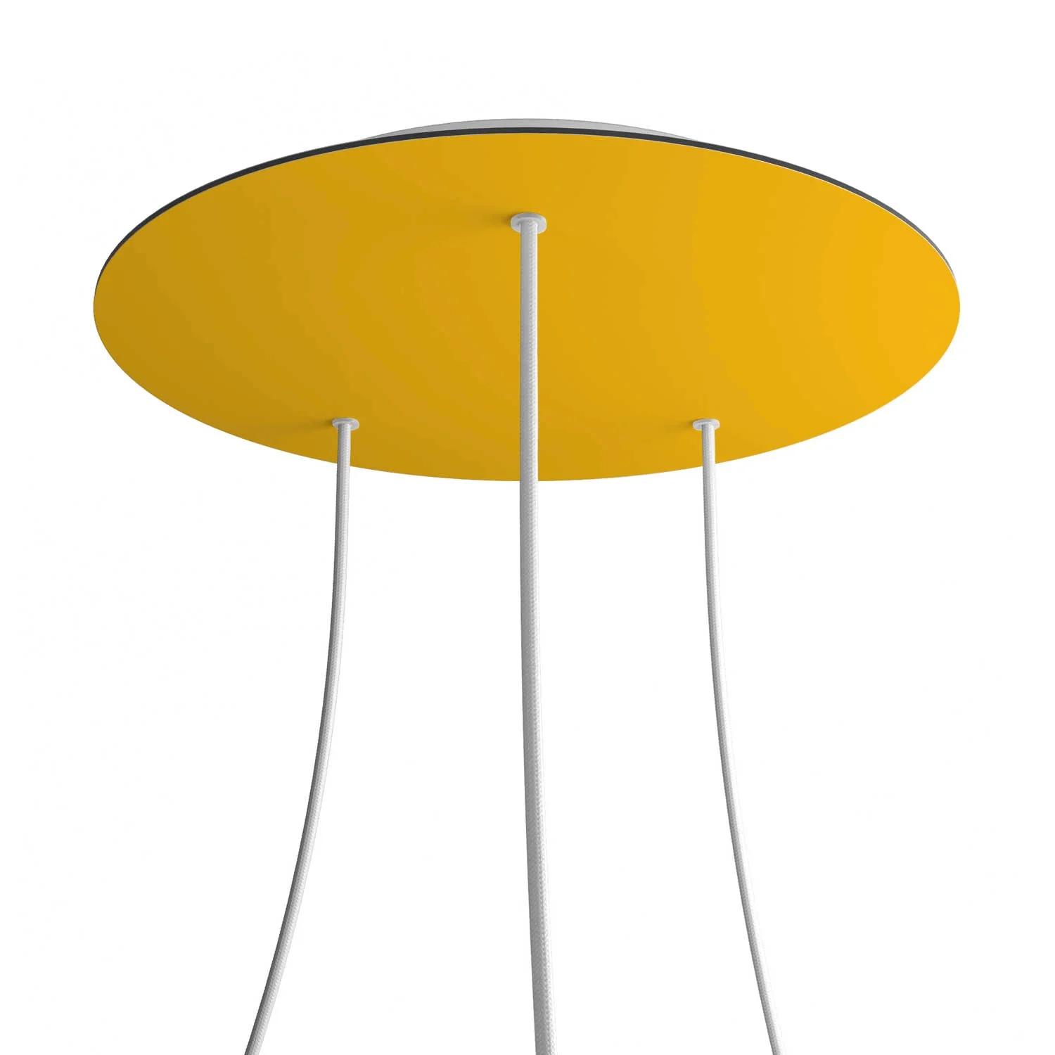 XXL Rose-One round ceiling rose, diameter 400 mm with 3 holes and 4 side holes - Mustard