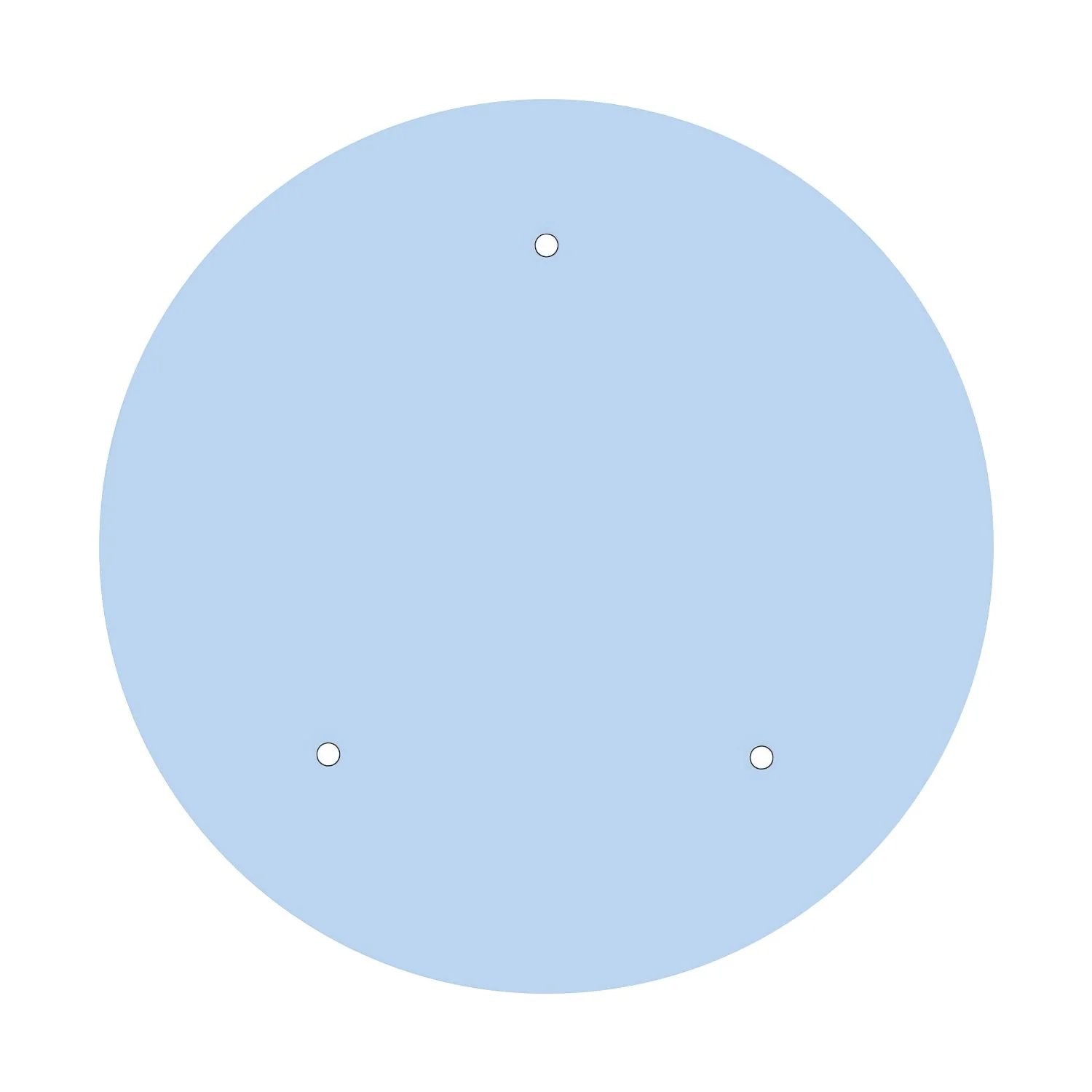 XXL Rose-One round ceiling rose, 400 mm diameter with 3 holes and 4 side holes – Powder Blue - Image 3