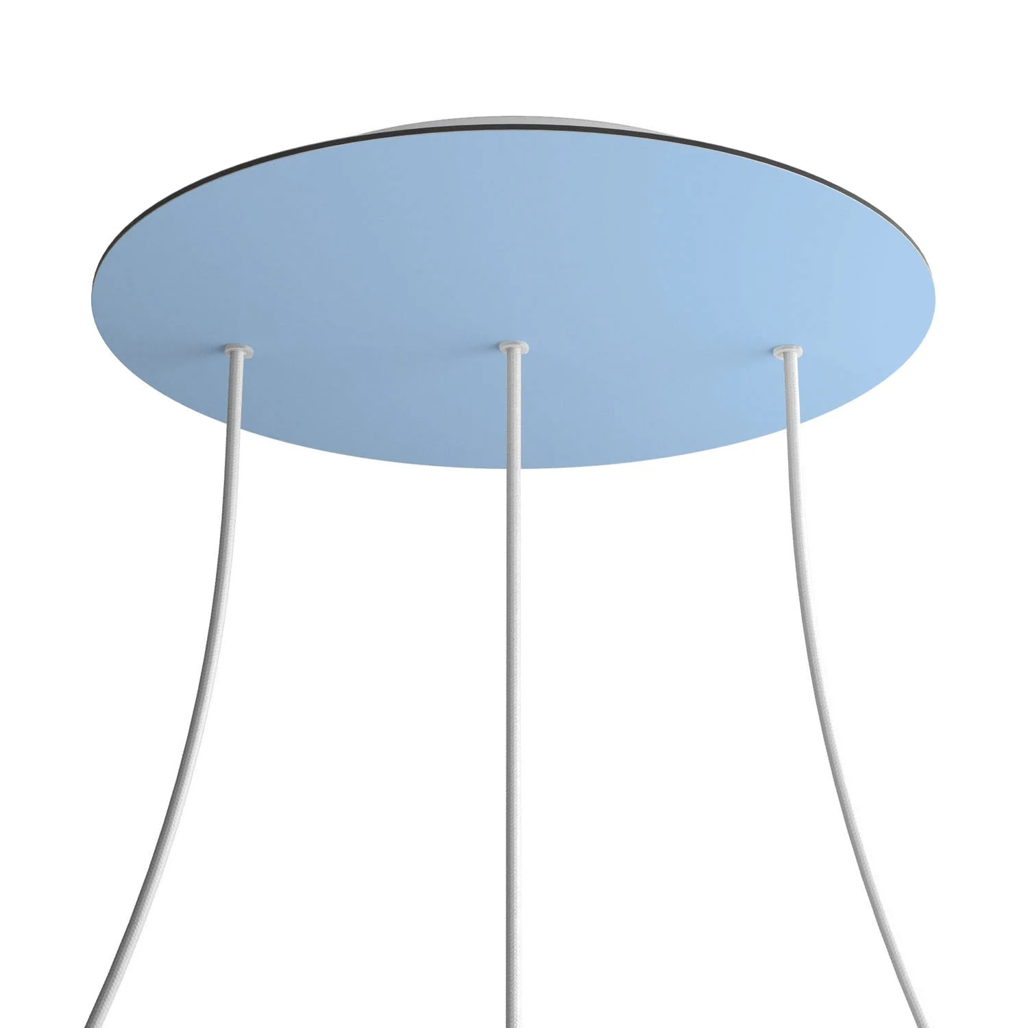 XXL round Rose-One ceiling rose, 400 mm diameter with 3 inline holes and 4 side holes - Sugar paper blue