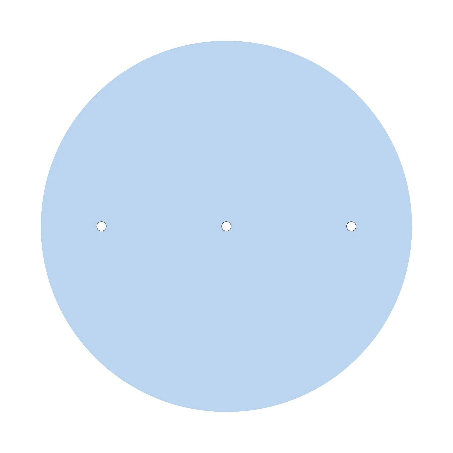 XXL round Rose-One ceiling rose, 400 mm diameter with 3 inline holes and 4 side holes - Sugar paper blue - Image 3