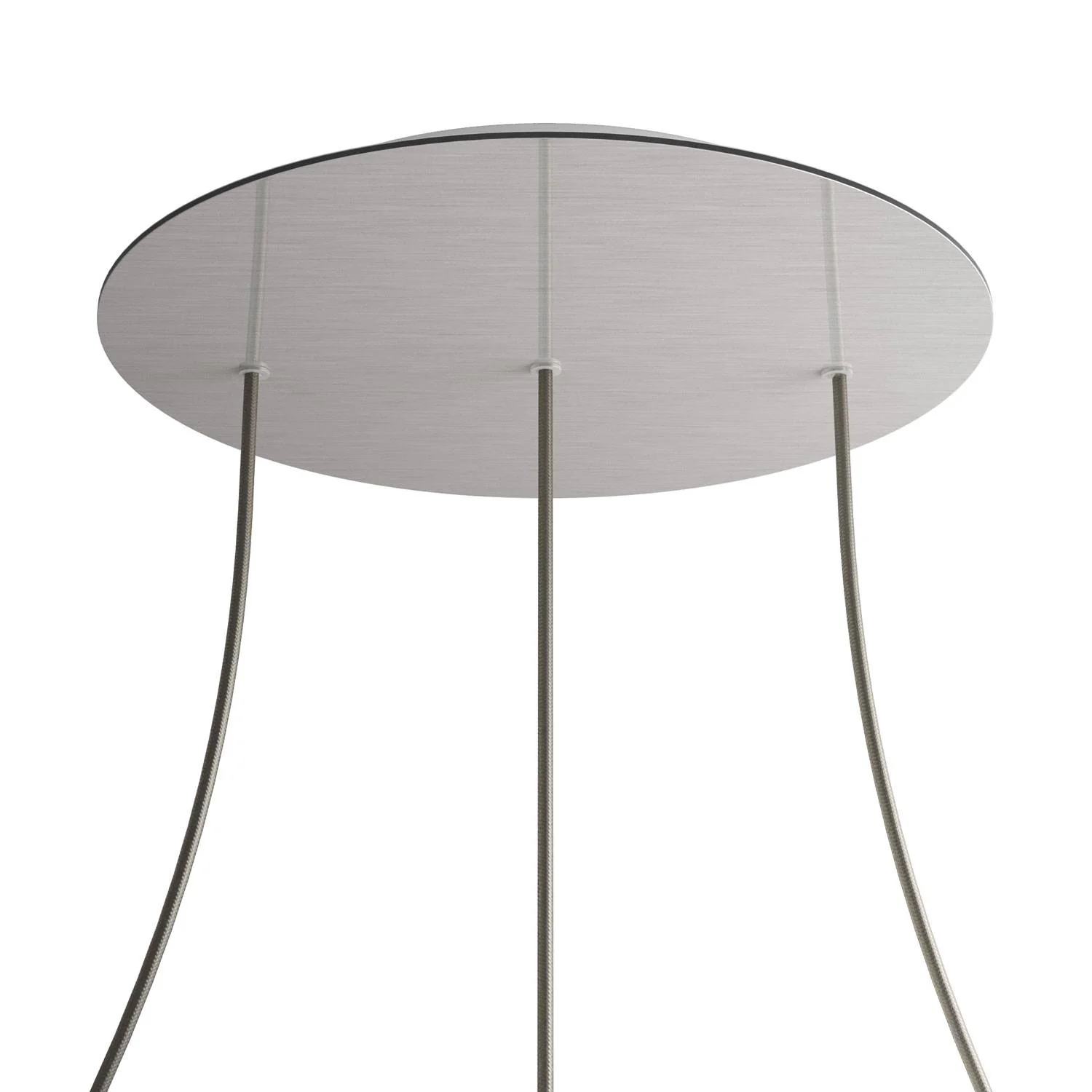 XXL Rose-One round ceiling rose, diameter 400 mm with 3 inline holes and 4 side holes - Satin steel Dibond
