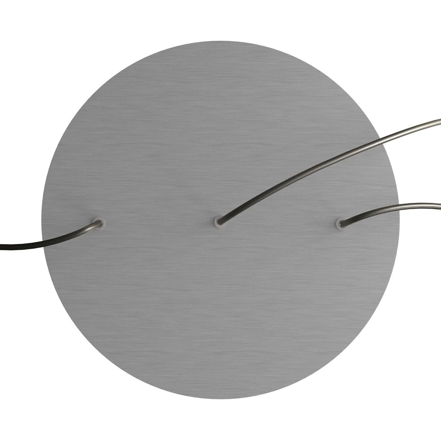 XXL Rose-One round ceiling rose, diameter 400 mm with 3 inline holes and 4 side holes - Satin steel Dibond - Image 2