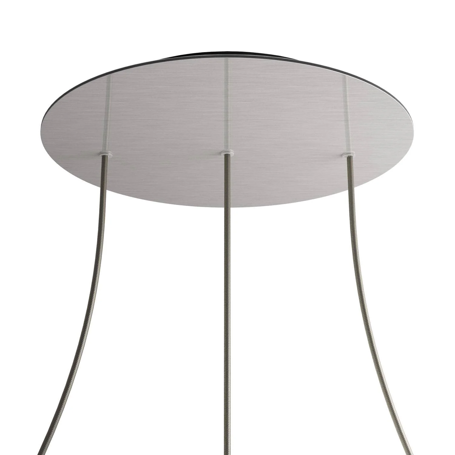 XXL Rose-One round ceiling rose, diameter 400 mm with 3 inline holes and 4 side holes - Satin steel Dibond - Image 8