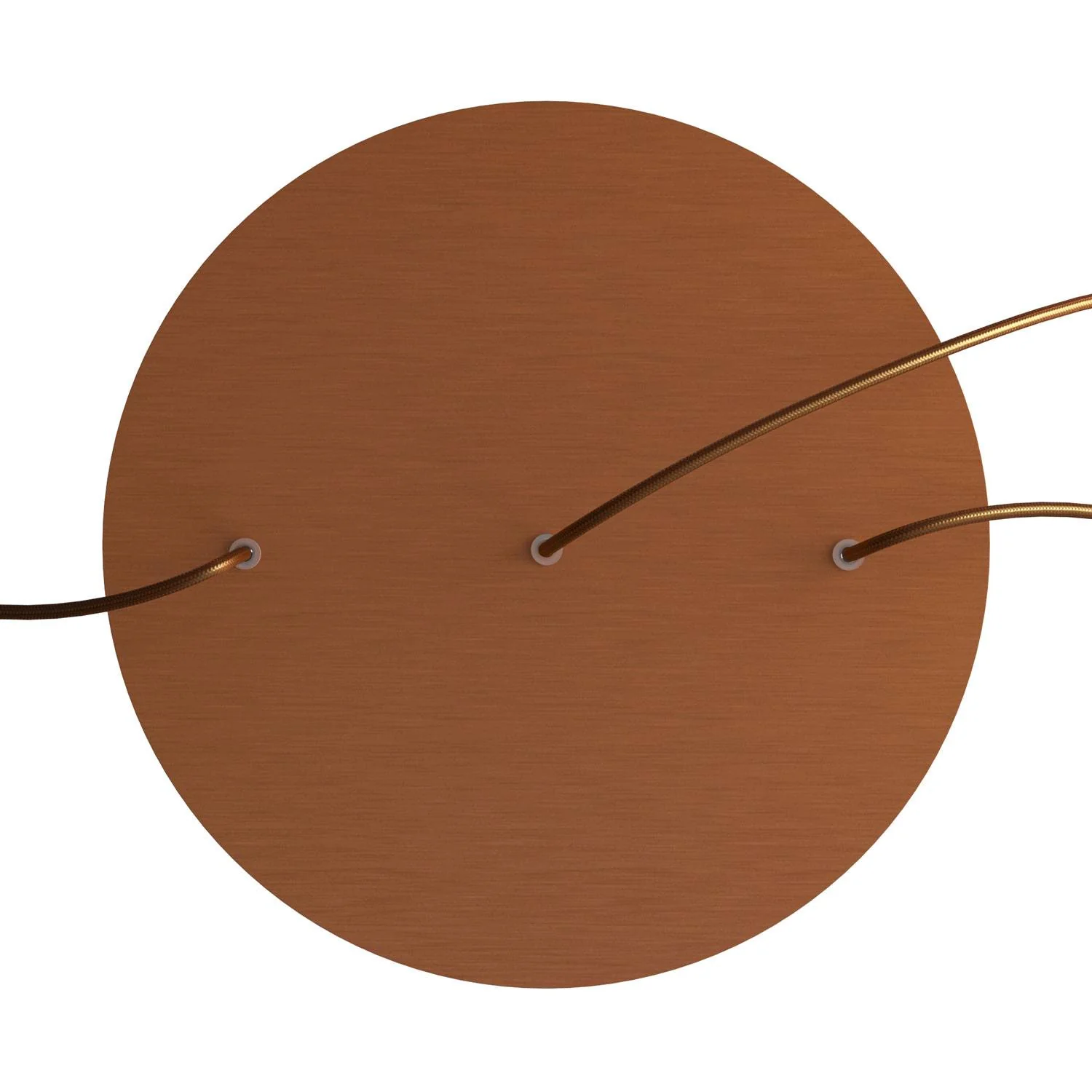XXL Rose-One round ceiling rose, 400 mm diameter with 3 holes in line and 4 side holes - Satin copper Dibond - Image 2