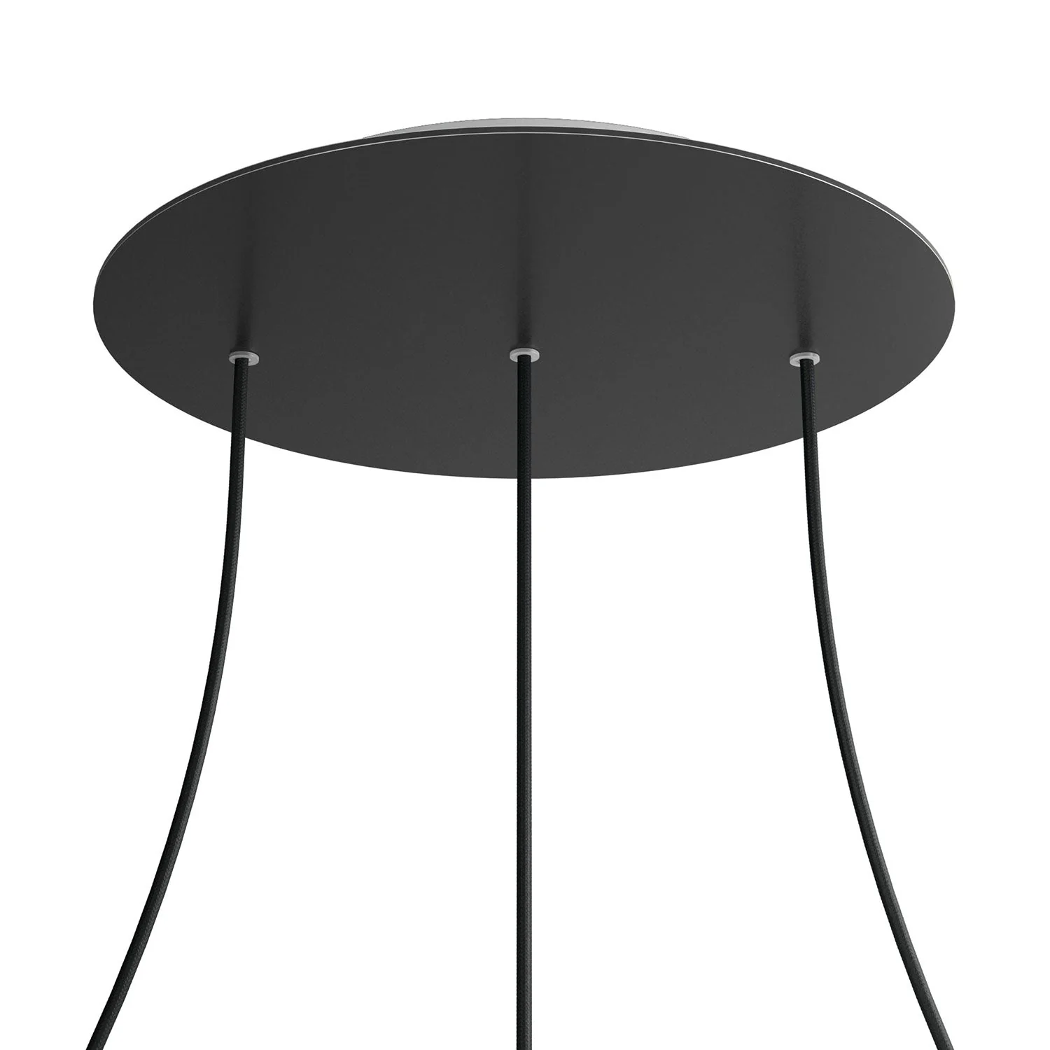 XXL Rose-One round ceiling rose, diameter 400 mm with 3 inline holes and 4 side holes - Matt black