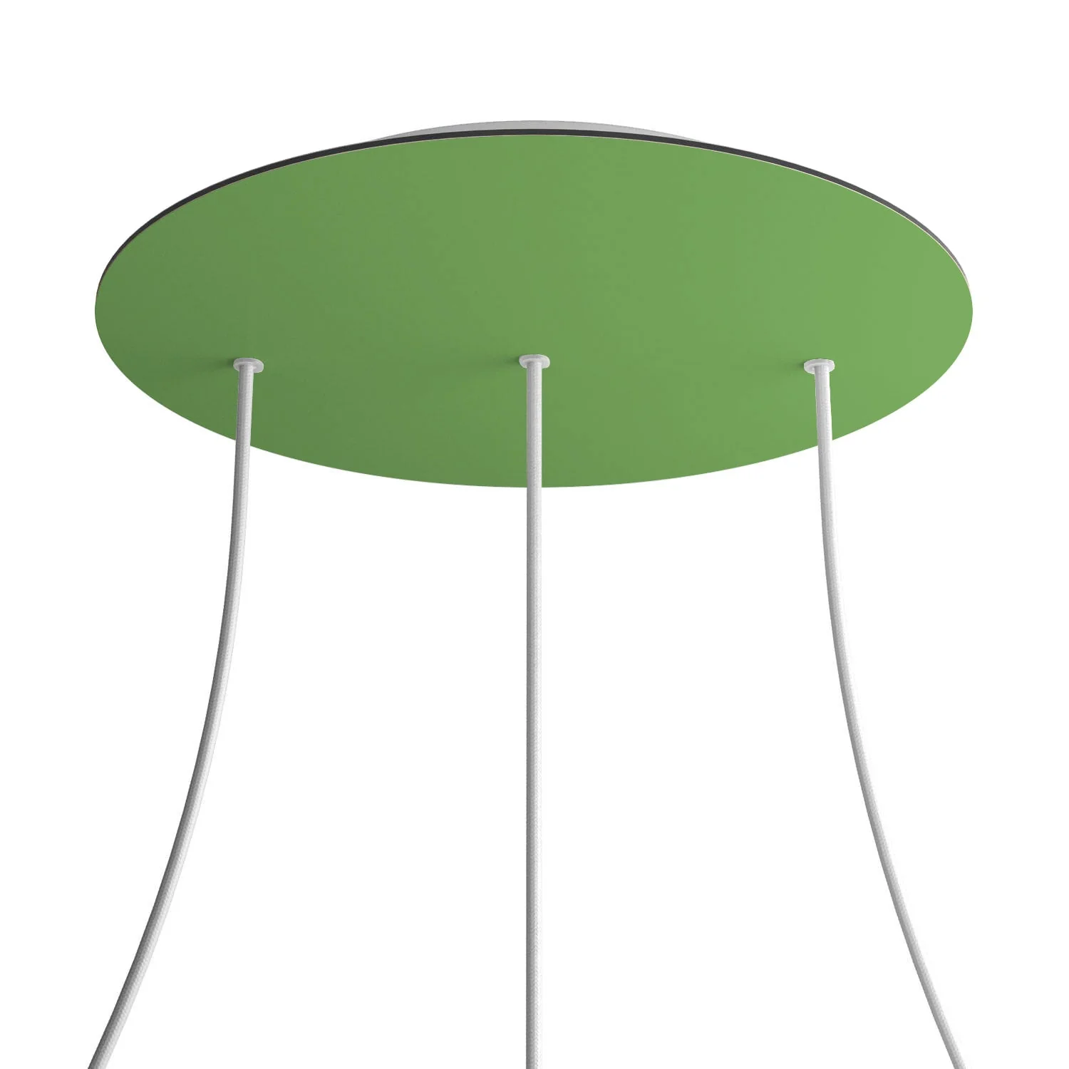 XXL Rose-One round ceiling rose, diameter 400 mm with 3 holes in line and 4 side holes - Meadow green