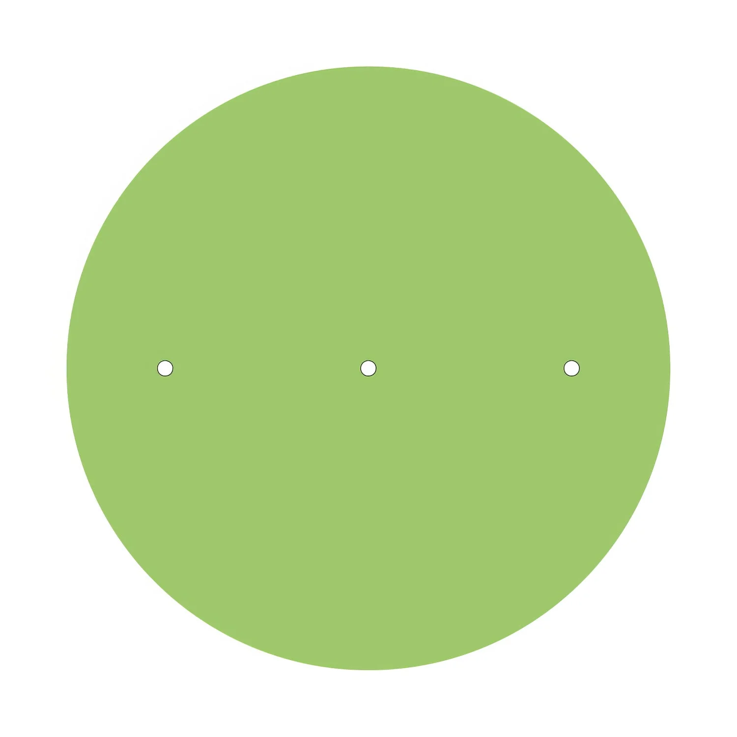 XXL Rose-One round ceiling rose, diameter 400 mm with 3 holes in line and 4 side holes - Meadow green - Image 3