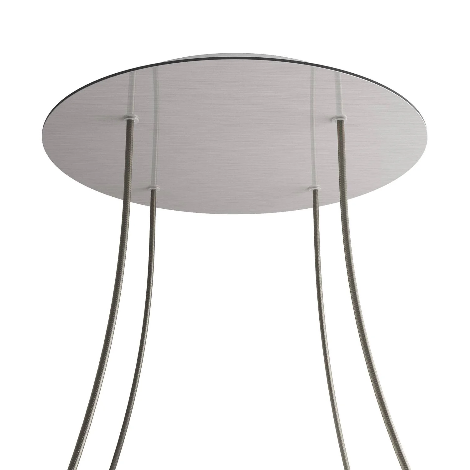 XXL Rose-One round ceiling rose, 400 mm diameter with 4 holes and 4 side holes - Satin Steel Dibond