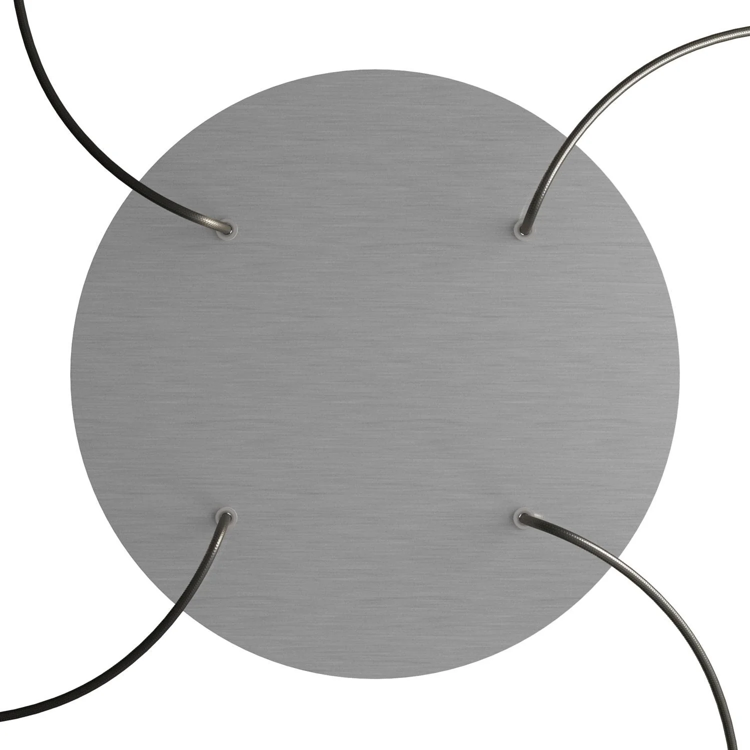 XXL Rose-One round ceiling rose, 400 mm diameter with 4 holes and 4 side holes - Satin Steel Dibond - Image 2