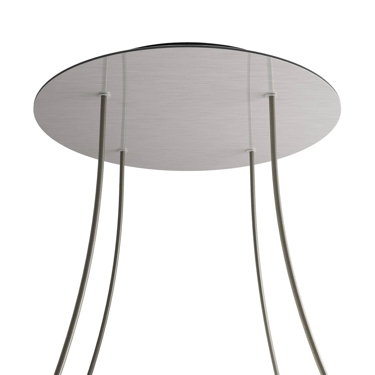 XXL Rose-One round ceiling rose, 400 mm diameter with 4 holes and 4 side holes - Satin Steel Dibond - Image 8