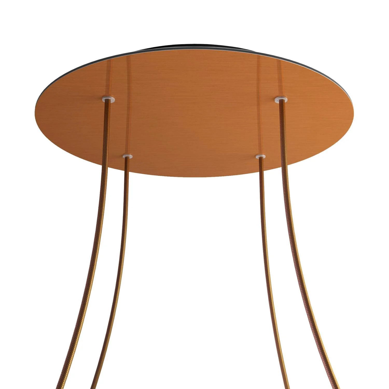 XXL Rose-One round ceiling rose, 400 mm diameter with 4 holes and 4 side holes - Satin copper Dibond - Image 8
