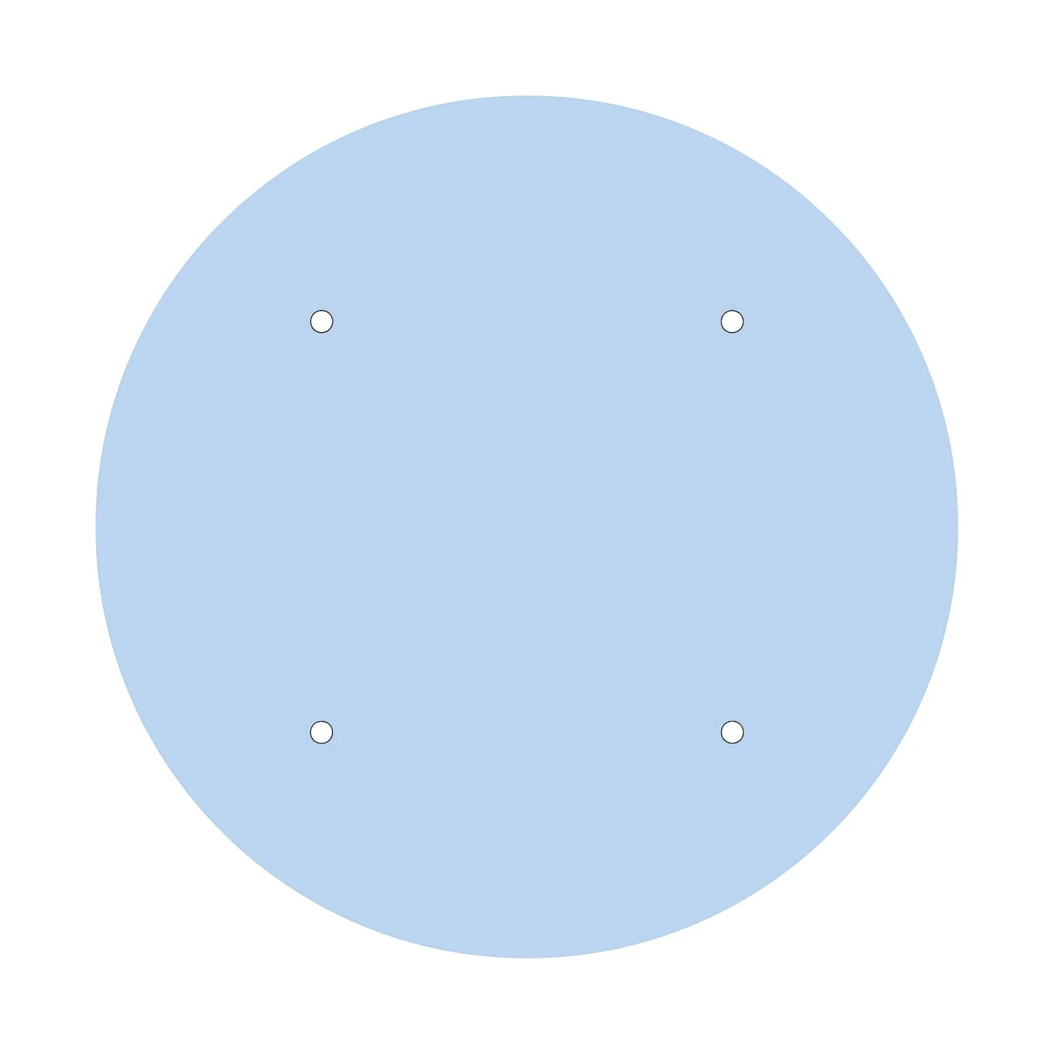 XXL Ceiling rose Rose-One round, diameter 400 mm with 4 holes and 4 side holes - Powder blue - Image 3