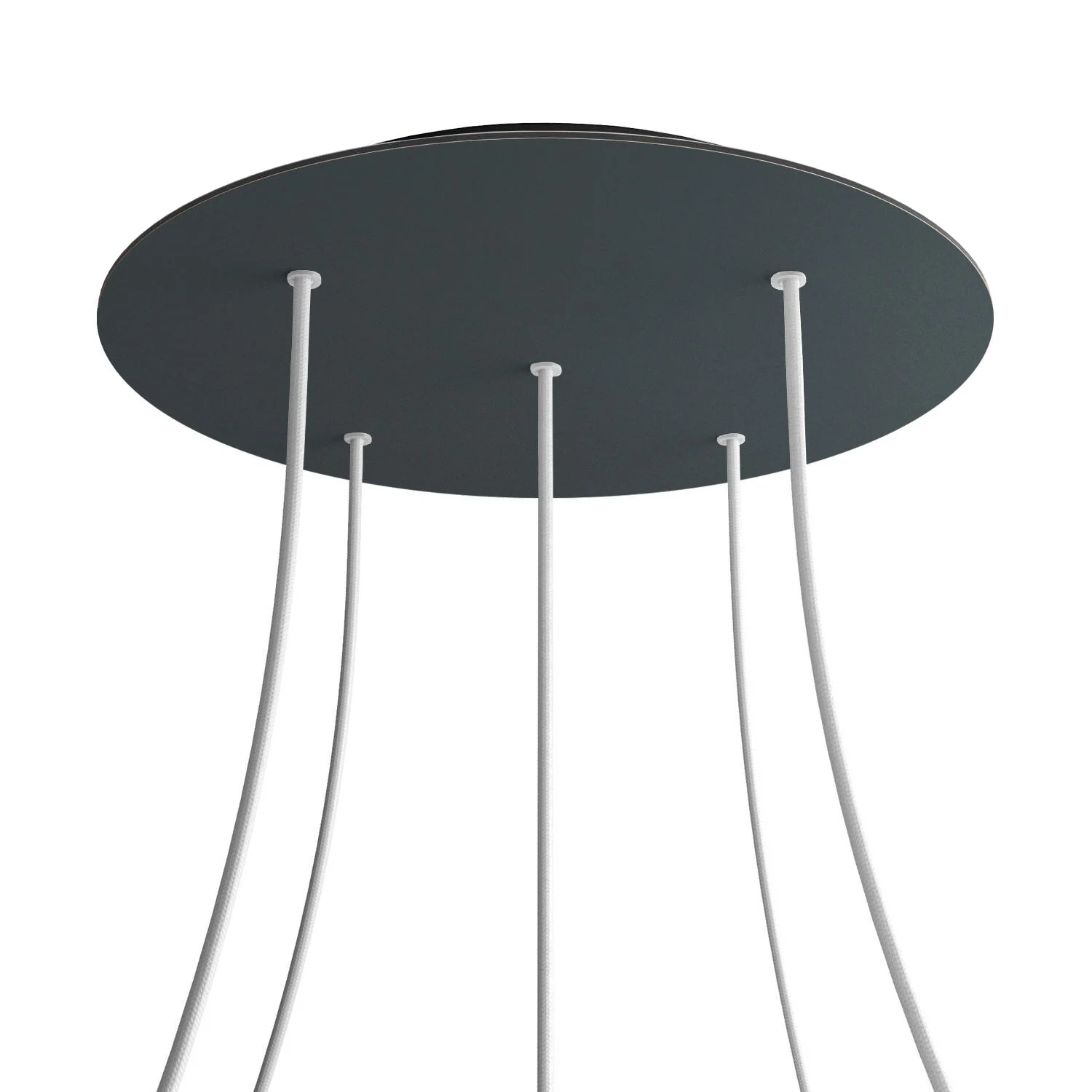 Ceiling rose XXL Rose-One round, 400 mm diameter with 5 holes and 4 side holes - Anthracite - Image 8