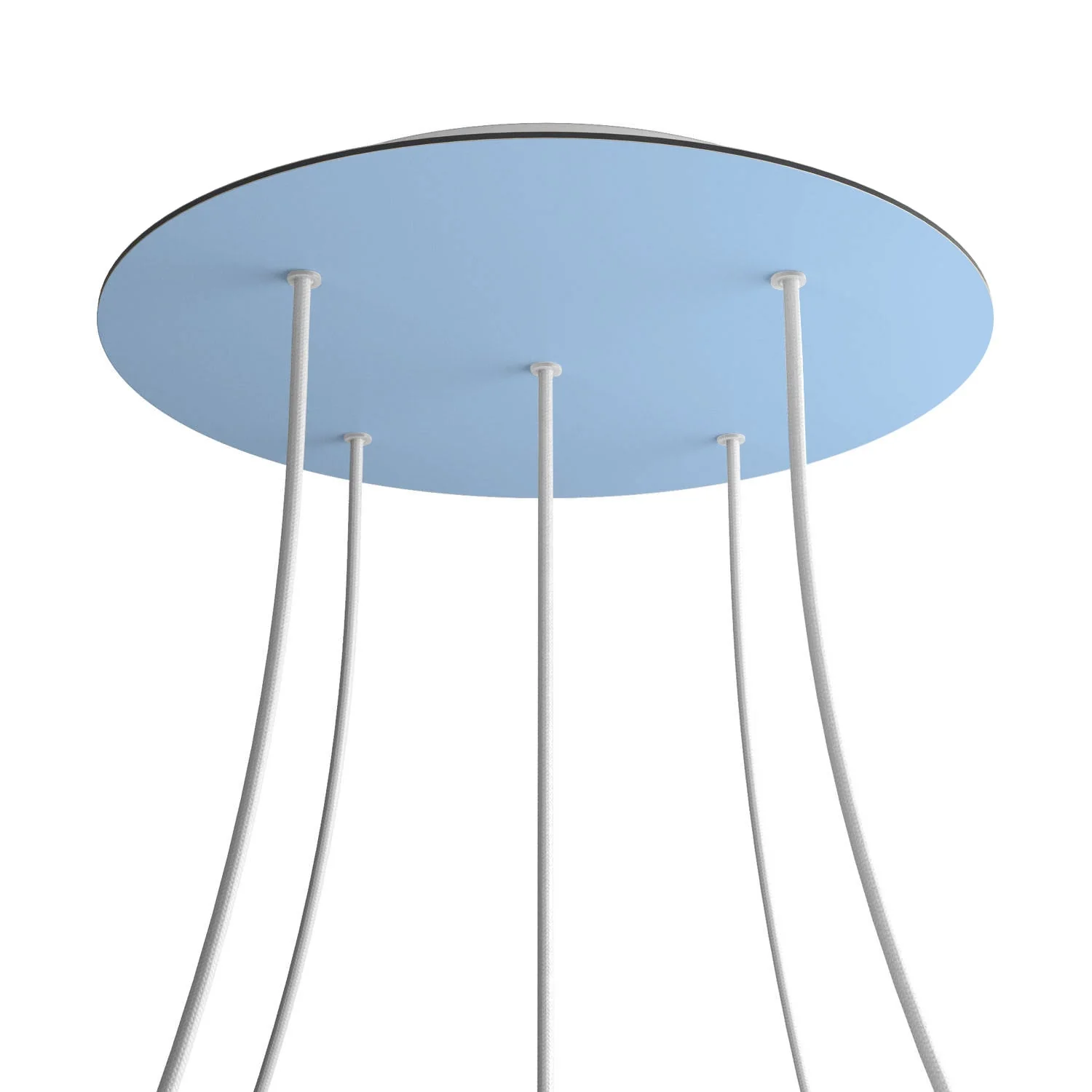 XXL Rose-One round ceiling rose, 400 mm diameter with 5 holes and 4 side holes - Sugar paper blue