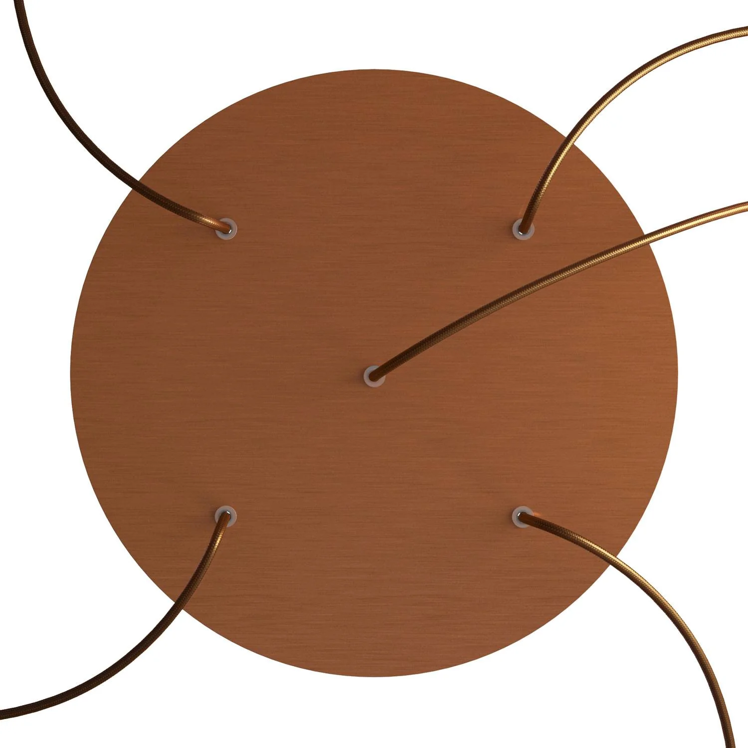 XXL Rose-One round ceiling rose, 400 mm diameter with 5 holes and 4 side holes - Satin copper Dibond - Image 2