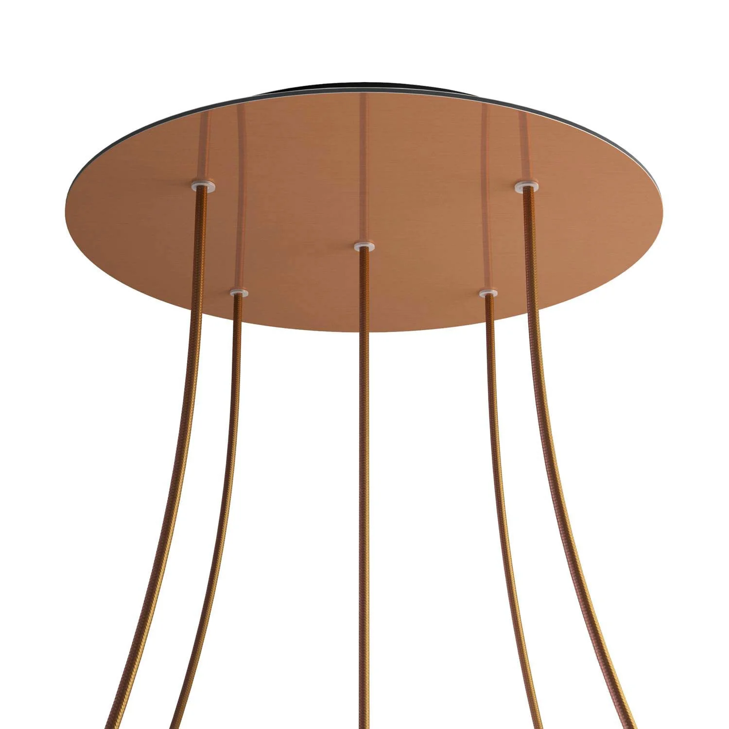 XXL Rose-One round ceiling rose, 400 mm diameter with 5 holes and 4 side holes - Satin copper Dibond - Image 8